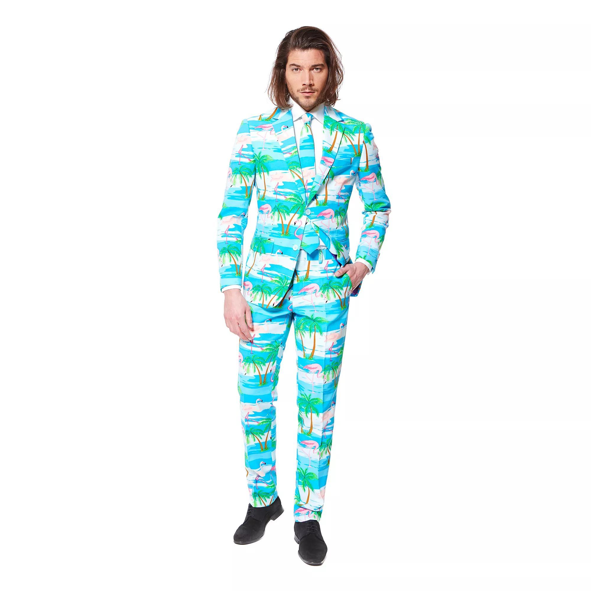 Men's OppoSuits Slim-Fit Novelty Pattern Suit & Tie Set, Size: 44 - Regular, Dot Print Product Image