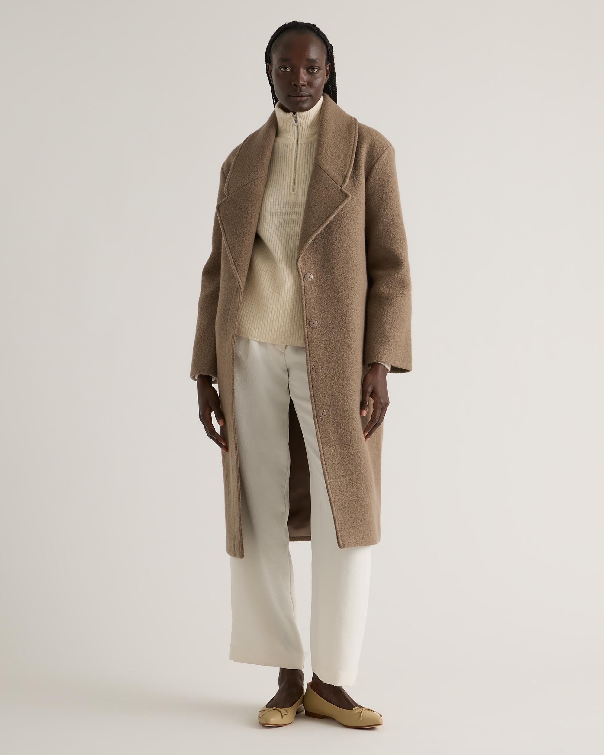 Quince | Women's 100% Merino Wool Shawl Collar Long Coat Product Image