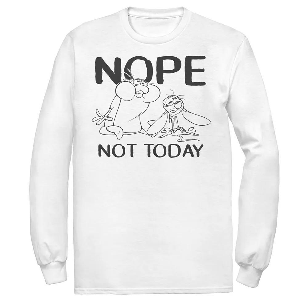 Mens Nickelodeon Ren And Stimpy Nope Not Today Sketch Long Sleeve Graphic Tee Product Image