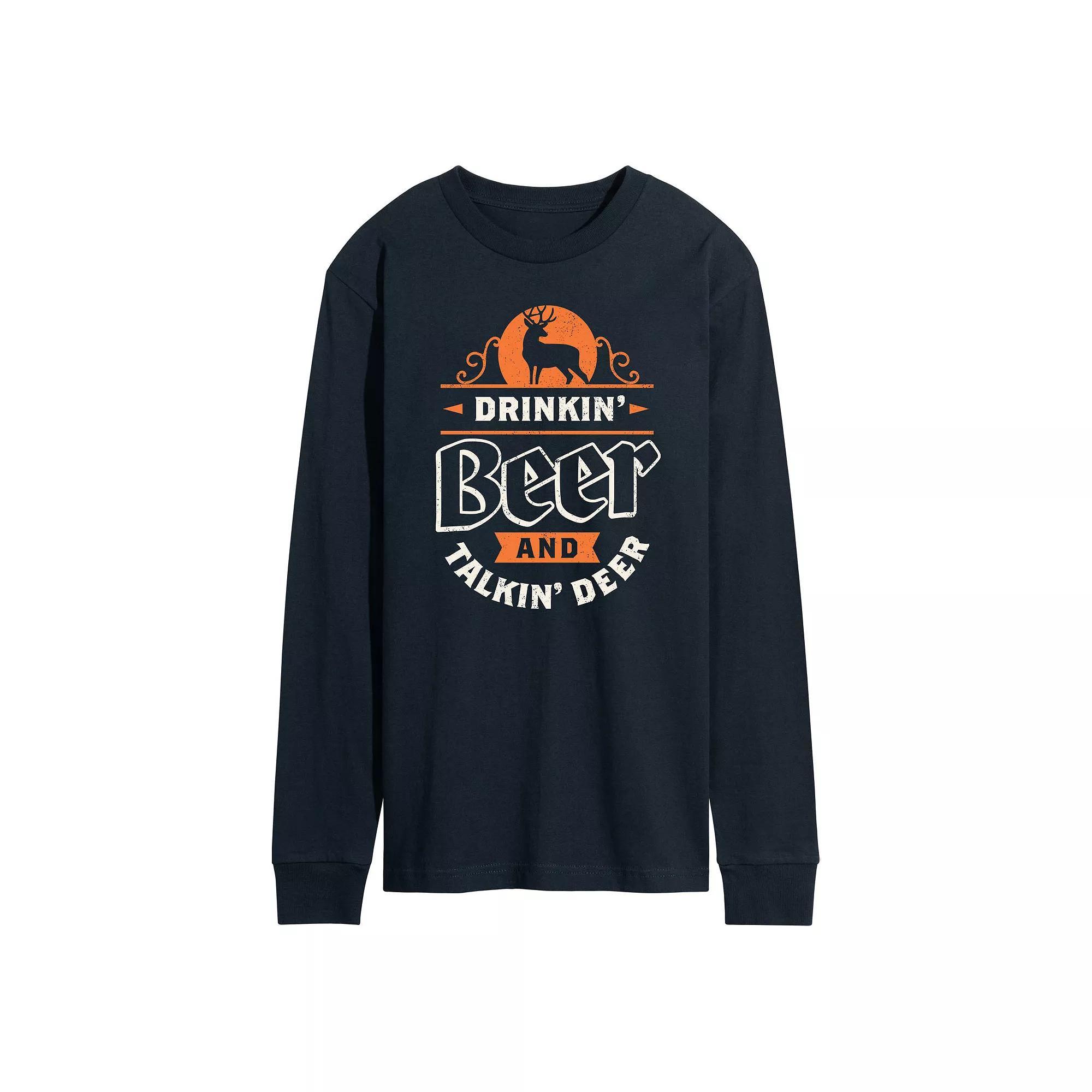 Mens Drinkin Beer and Talkin Deer Long Sleeve Product Image