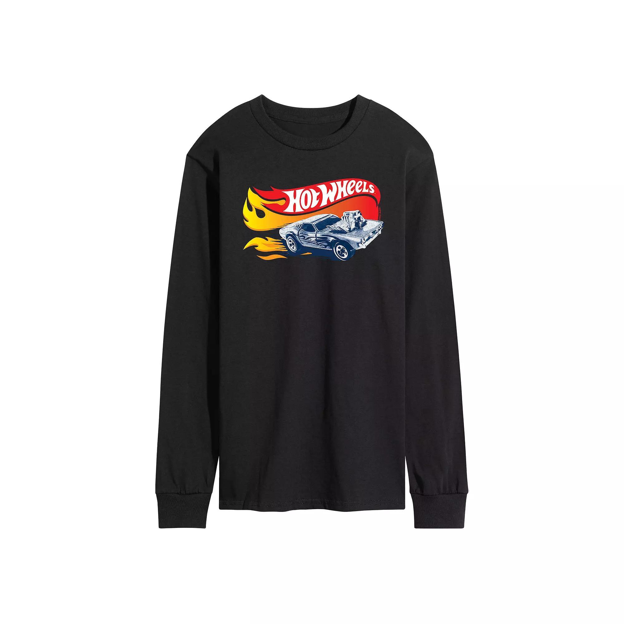 Mens Hot Wheels Flames Long Sleeve Tee Product Image