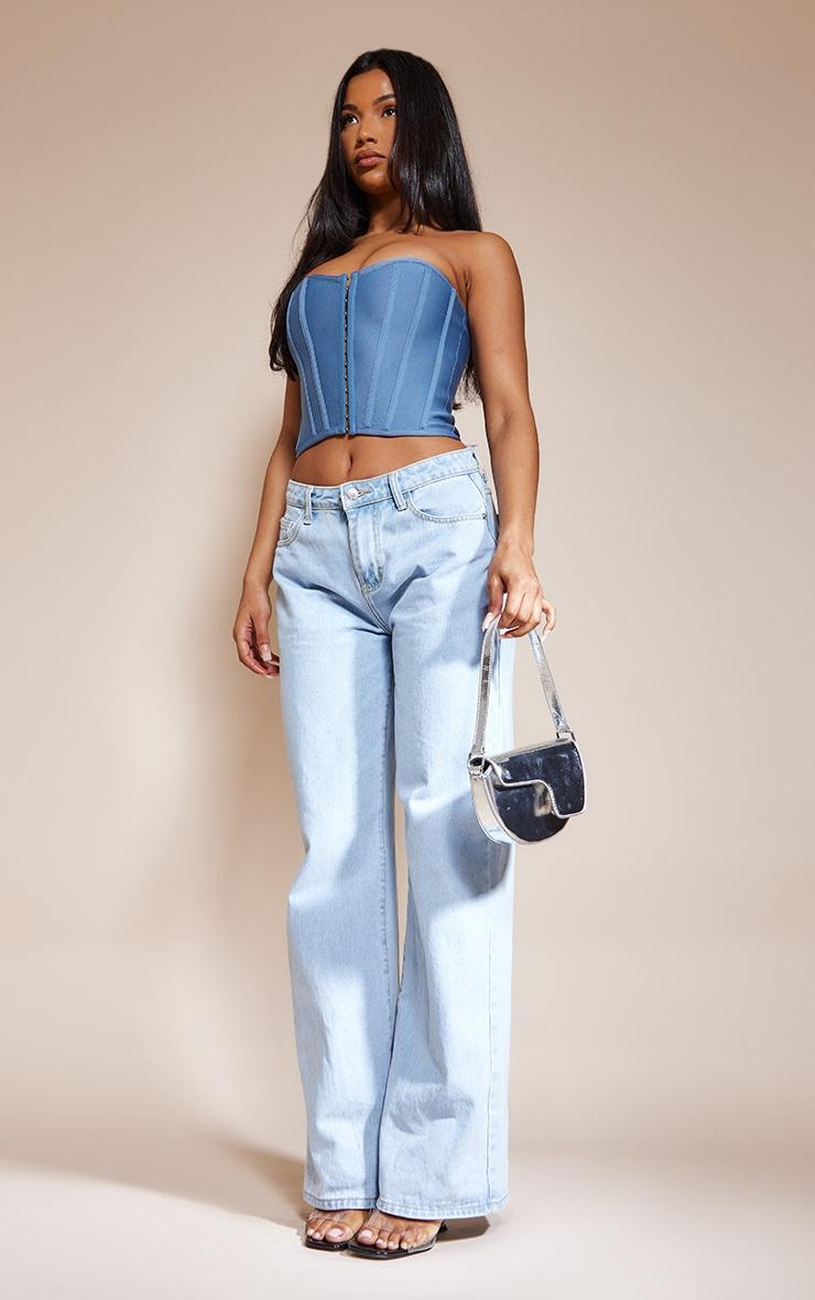 Blue Steel Bandage Hook And Eye Structured Corset Product Image