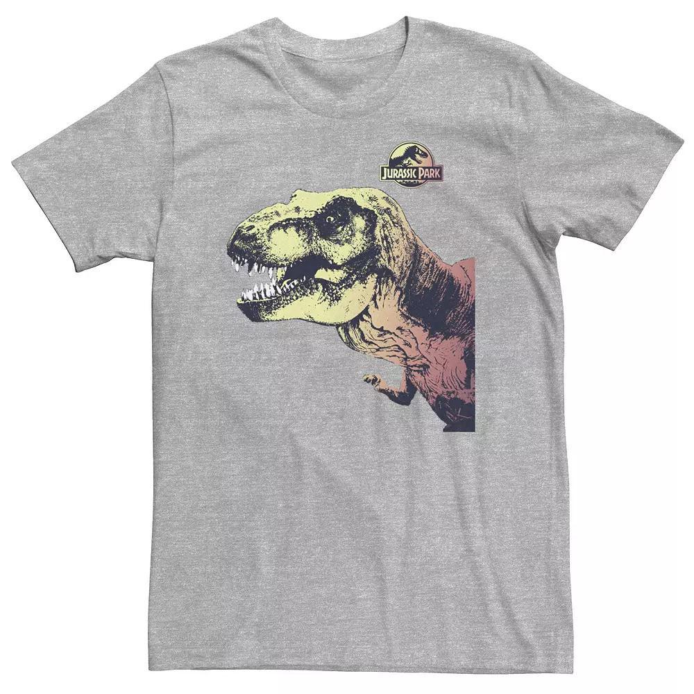 Big & Tall Jurassic Park T-Rex Sunset Color Fil In Tee, Men's, Size: 3XL, Athletic Grey Product Image