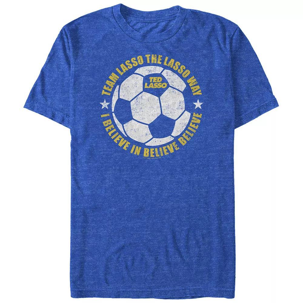 Big & Tall Ted Lasso Team Lasso Football Stamp Graphic Tee, Men's, Size: 3XL Tall, Royal Grey Product Image