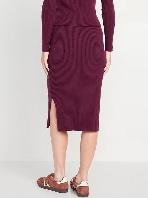 High-Waisted SoSoft Ribbed Midi Skirt Product Image