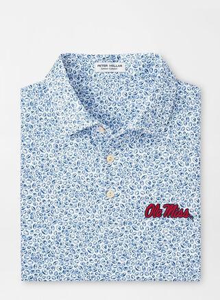Peter Millar Mens Ole Miss Blitz Performance Polo | Color: White / Sport Navy | Size: XL Product Image