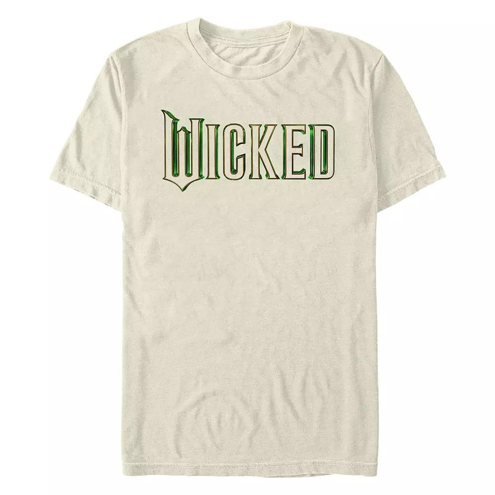 Men's Wicked Logo Title With Soundtrack Comfort Graphic Tee, Size: Medium, Ivory Product Image