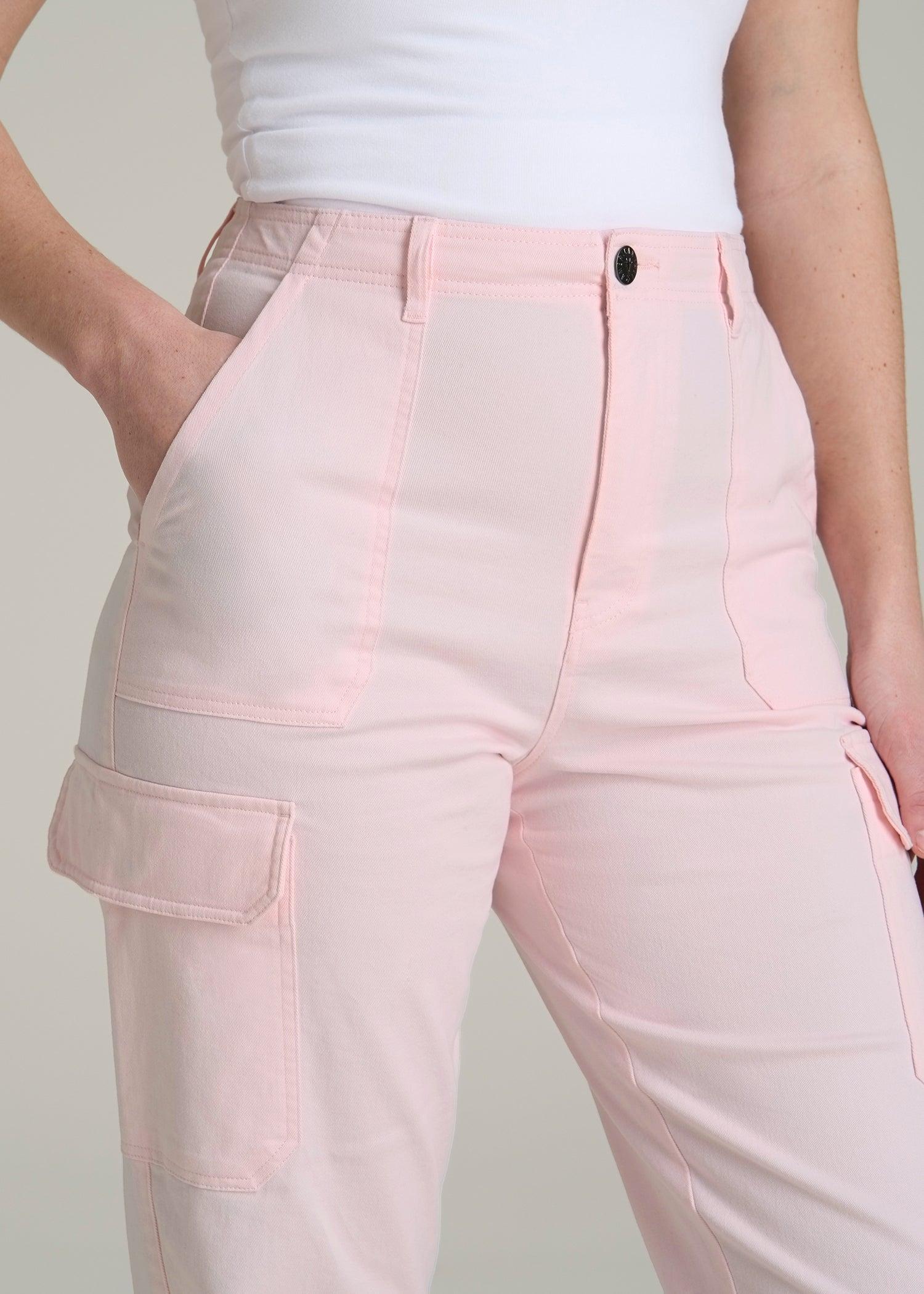 Straight Leg Cargo Chino Pants for Tall Women in Barely Pink Product Image