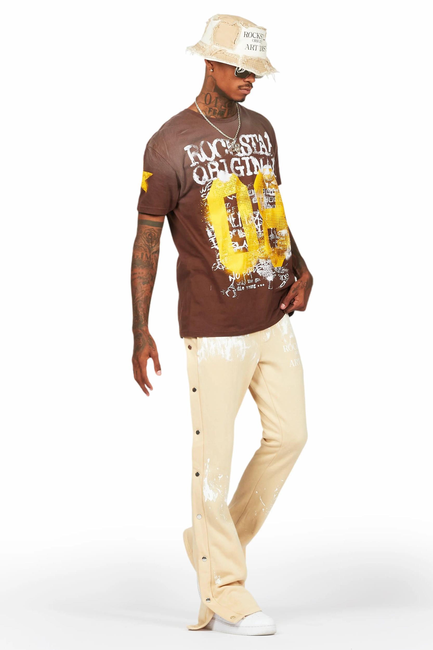 Ivo Beige Patchwork Bucket Hat Male Product Image