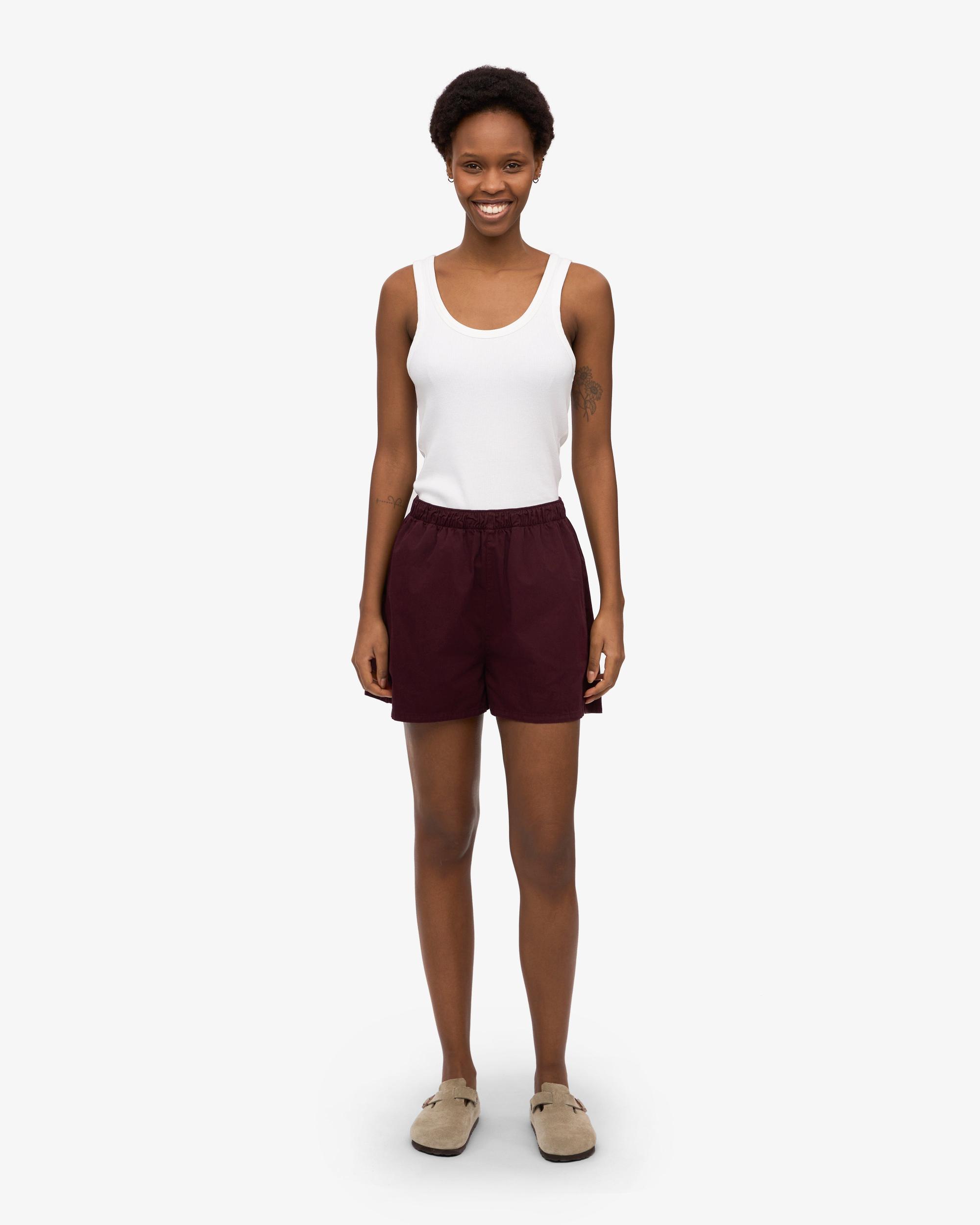 Women Organic Twill Shorts - Navy Blue Product Image