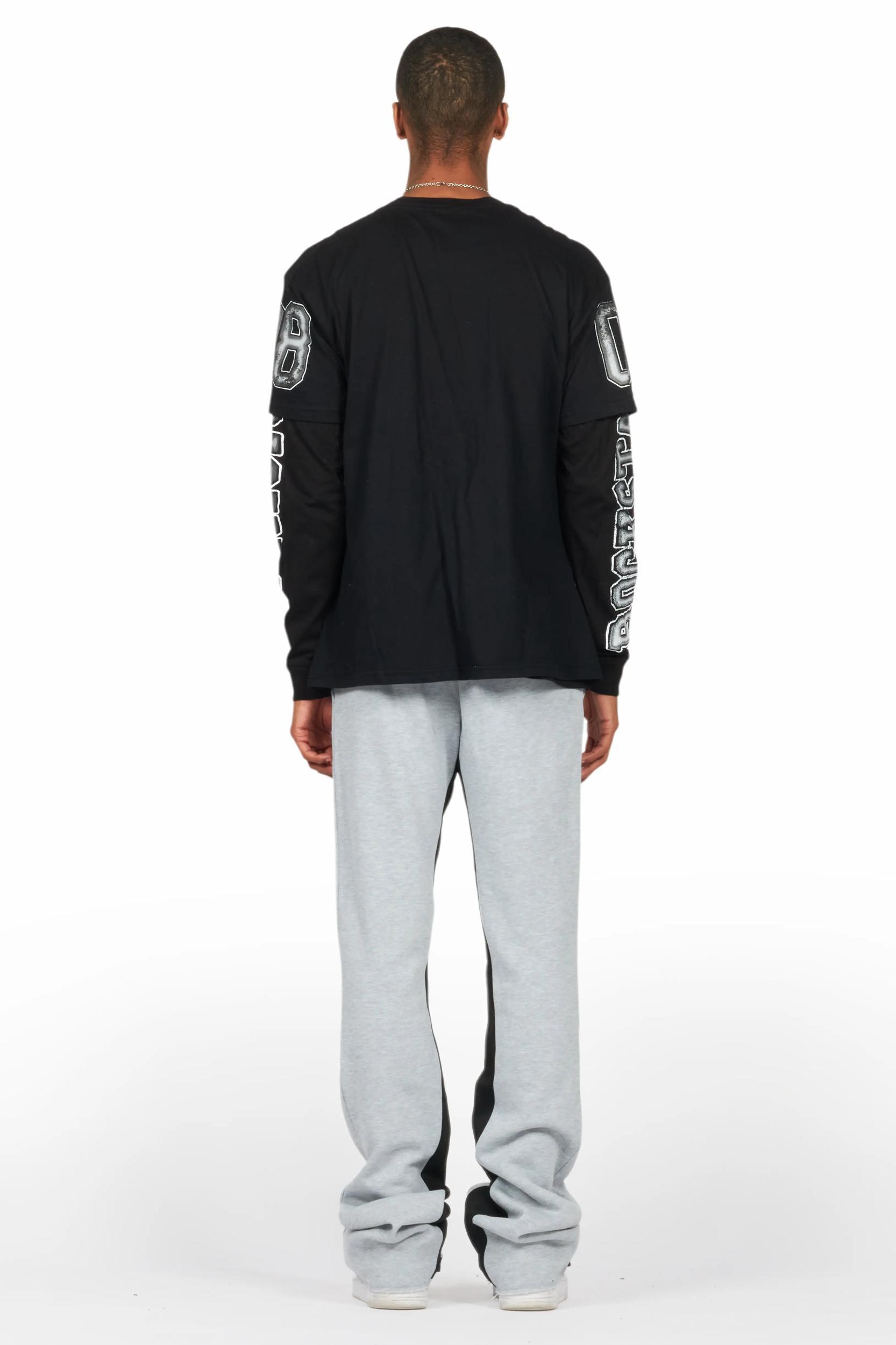 Fields Black/Grey Double Layer T-Shirt/Baggy Pant Set Male Product Image
