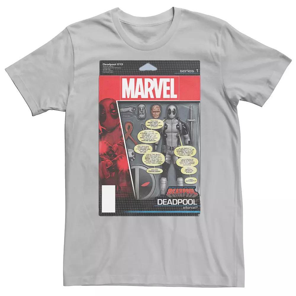 Men's Marvel Deadpool Action Figure Comic Cover Tee, Size: XL, Silver Product Image
