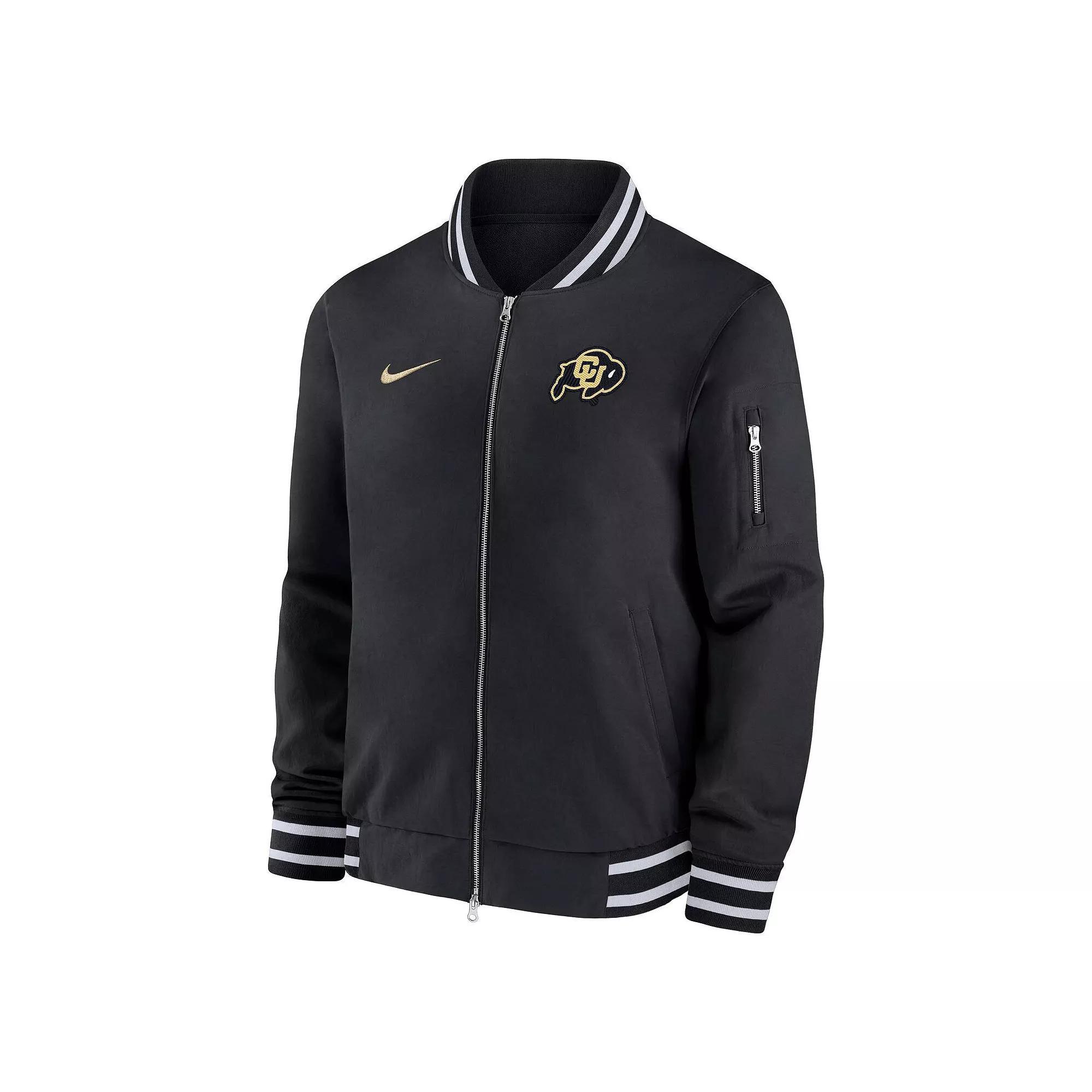 Men's Nike  Black Colorado Buffaloes Full-Zip Bomber Jacket, Size: Large Product Image
