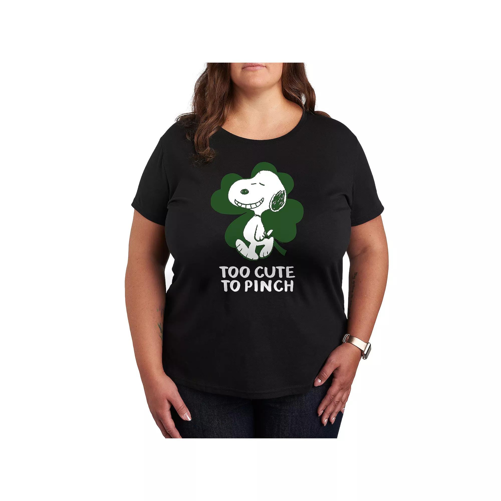 Plus Peanuts Too Cute To Pinch Graphic Tee, Womens Product Image