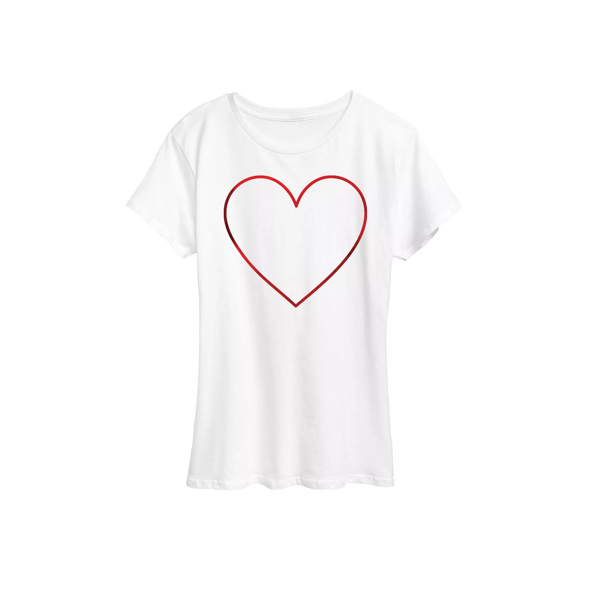 Womens Heart Outline Graphic Tee Product Image