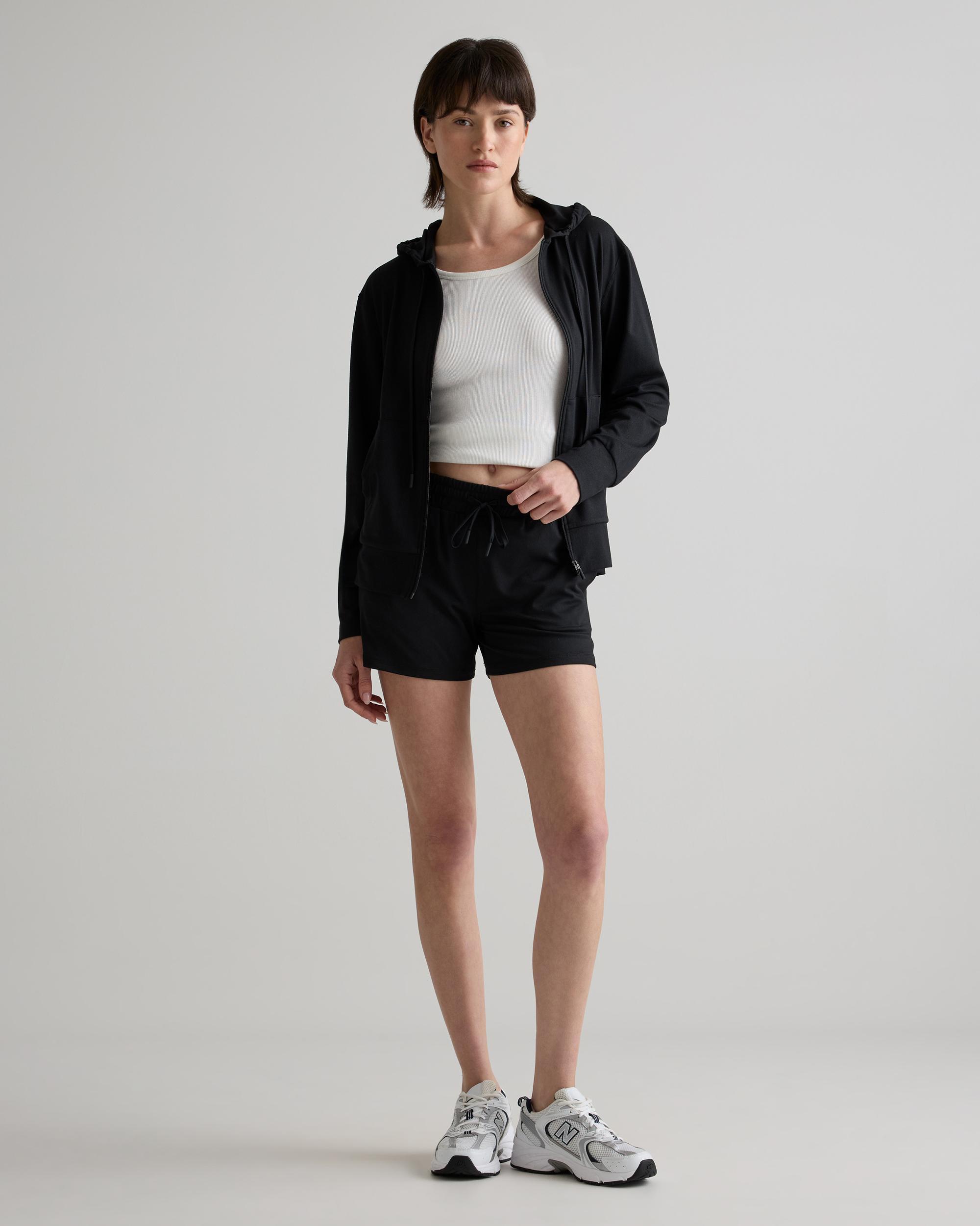 Quince | Women's Super Soft Performance Full Zip Hoodie Flowknit Activewear, Size XS, Recycled Polyester Product Image