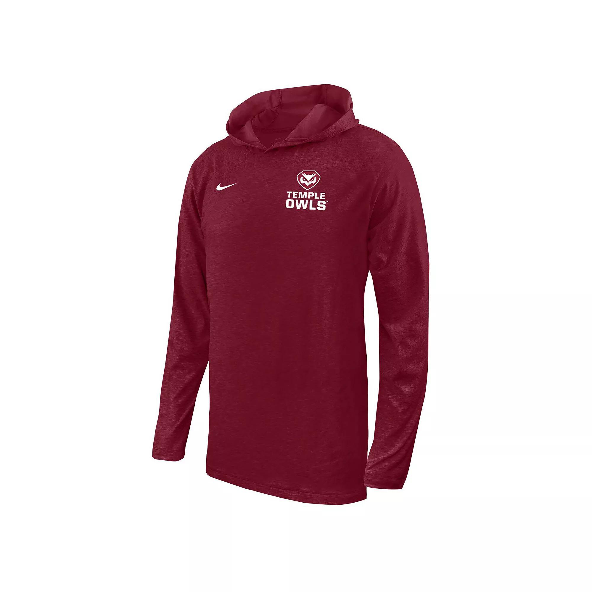 Mens Nike Cherry Temple Owls Performance Long Sleeve Hoodie T-Shirt Product Image