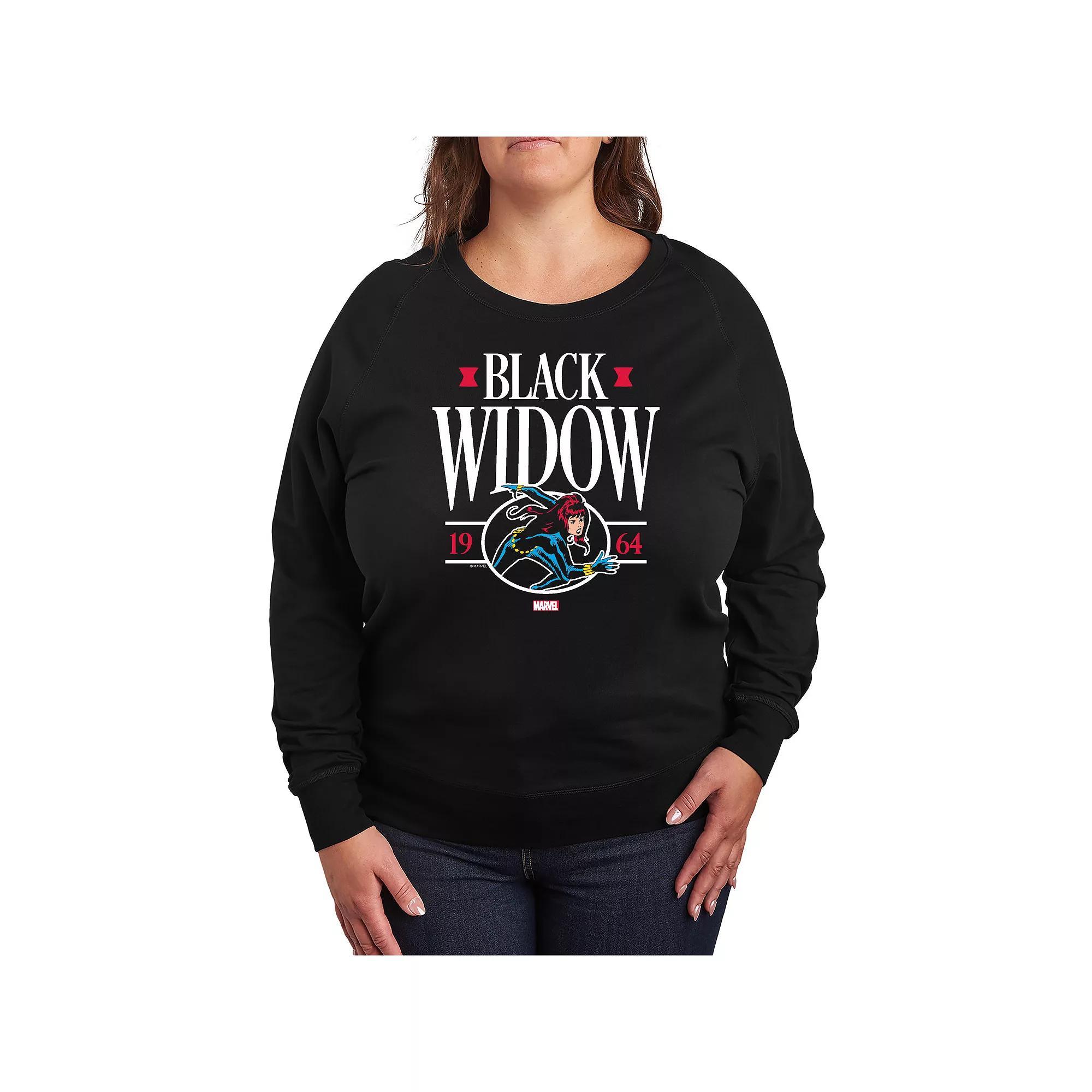 Plus Size Widow Collegiate French Terry Long Sleeve Tee, Womens Product Image