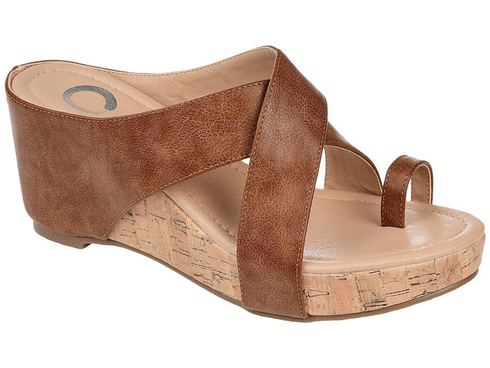Journee Rayna Womens Wedge Sandals Blue Product Image