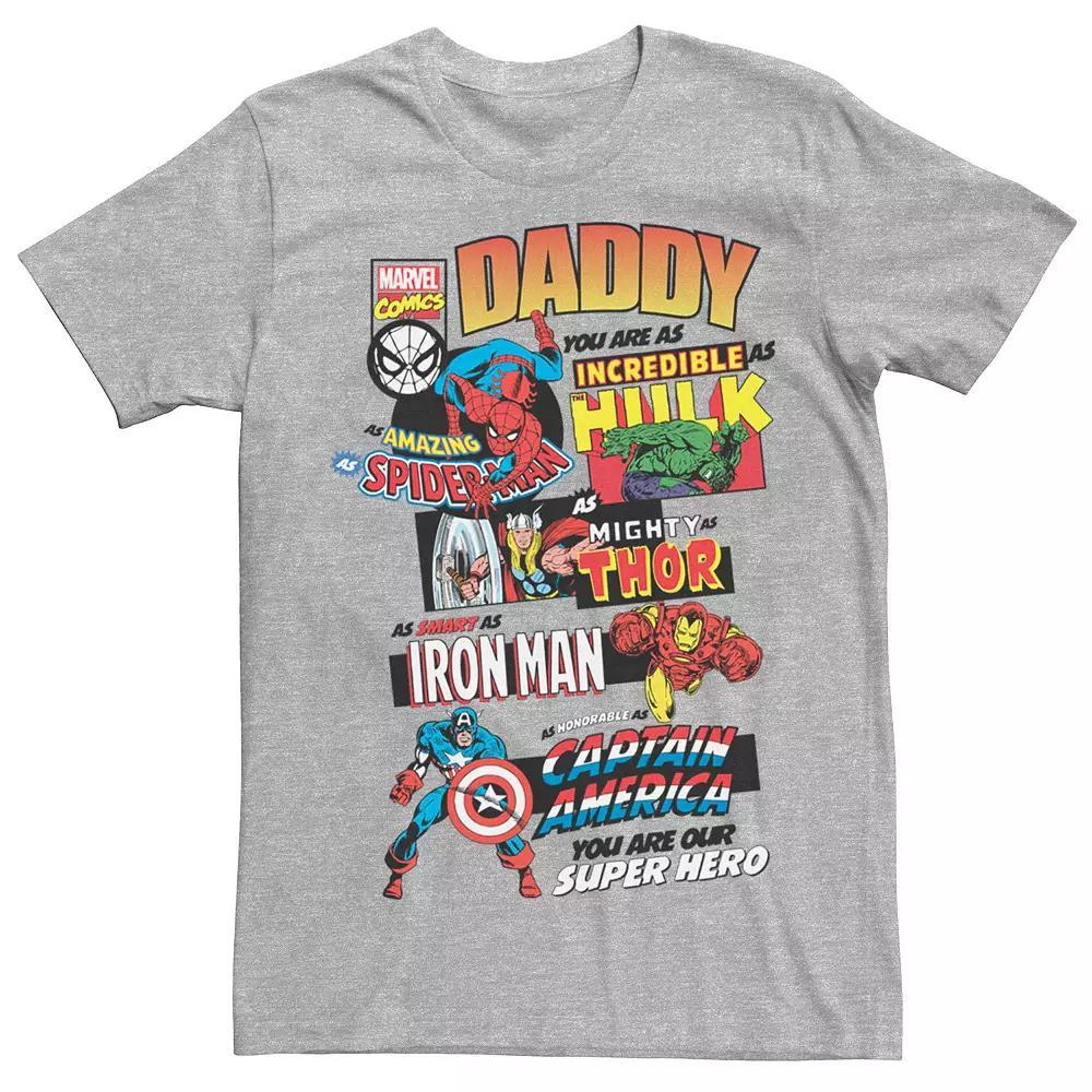 Men's Marvel Avengers Father's Day Retro Comic Graphic Tee, Size: XL, Athletic Grey Product Image