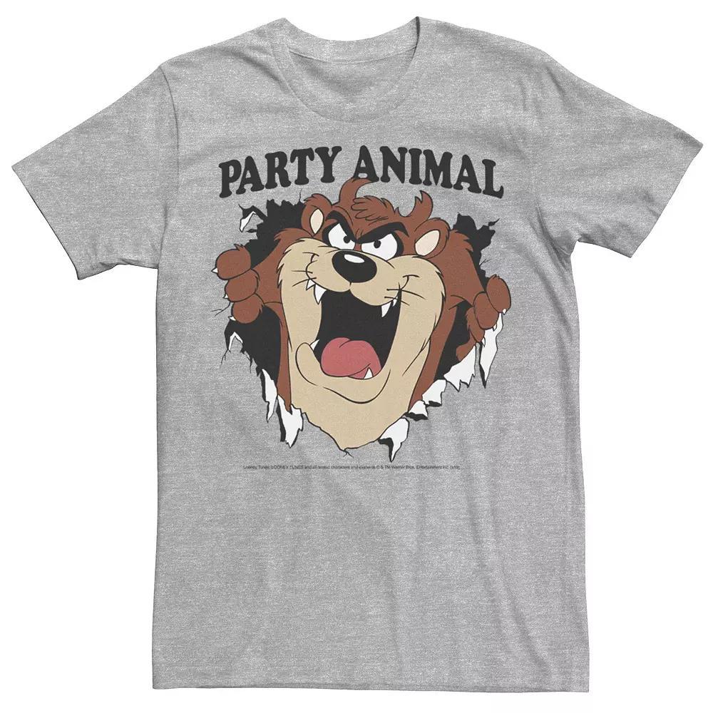 Men's Looney Tunes Taz Party Animal Breakthrough Portrait Tee, Size: Large, Athletic Grey Product Image