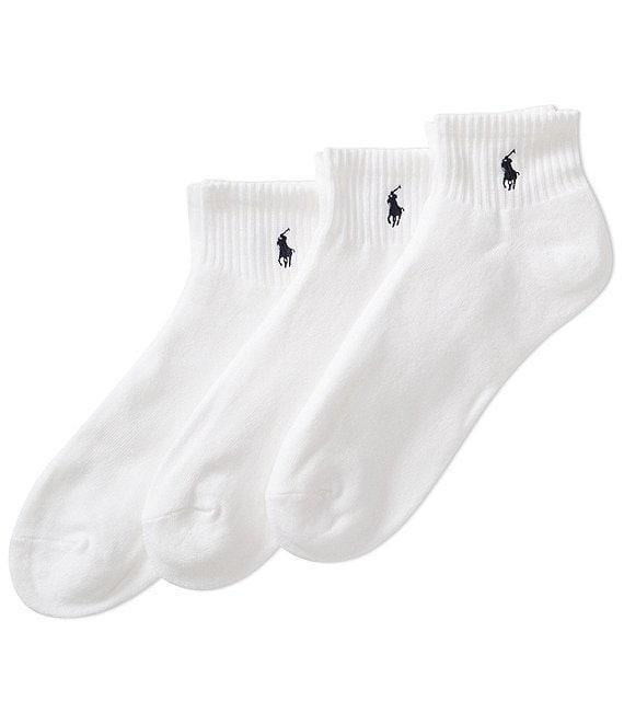 Polo Ralph Lauren Big & Tall Cushioned Quarter-Top Casual Socks 3-Pack Product Image