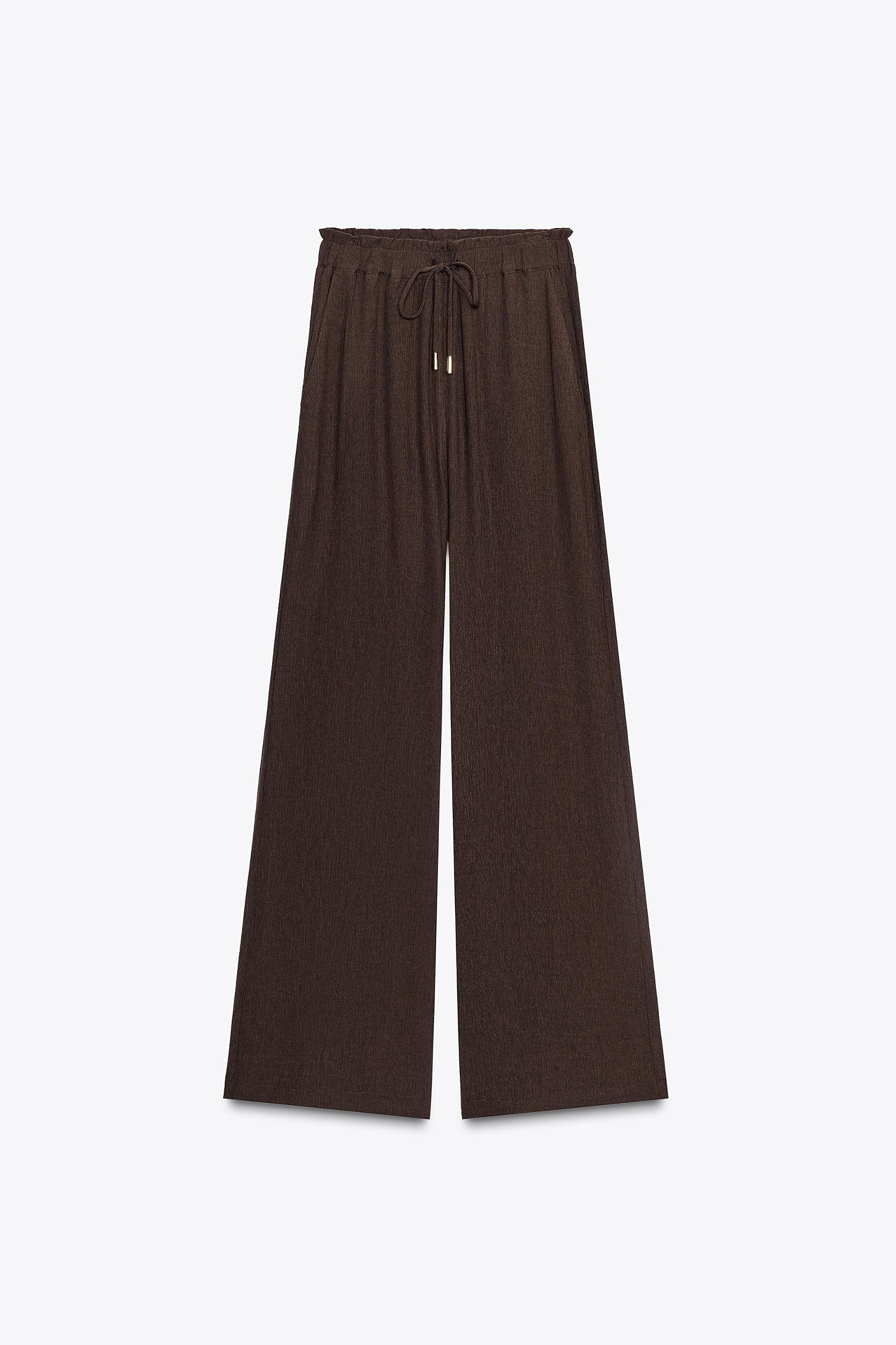 COTTON GAUZE WIDE LEG PANTS Product Image