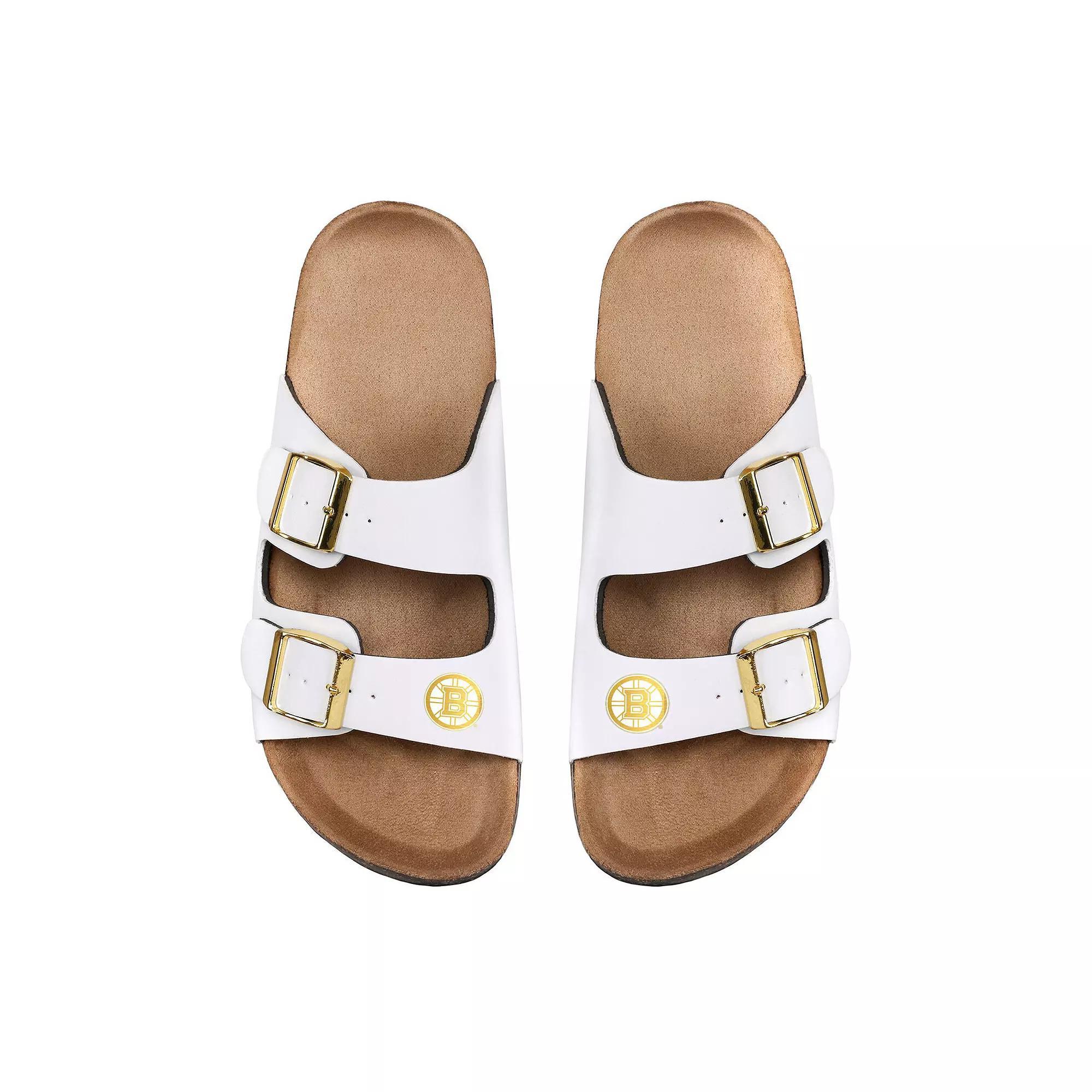 Women's FOCO Los Angeles Lakers Double-Buckle Sandals, Size: 11-12, White Product Image