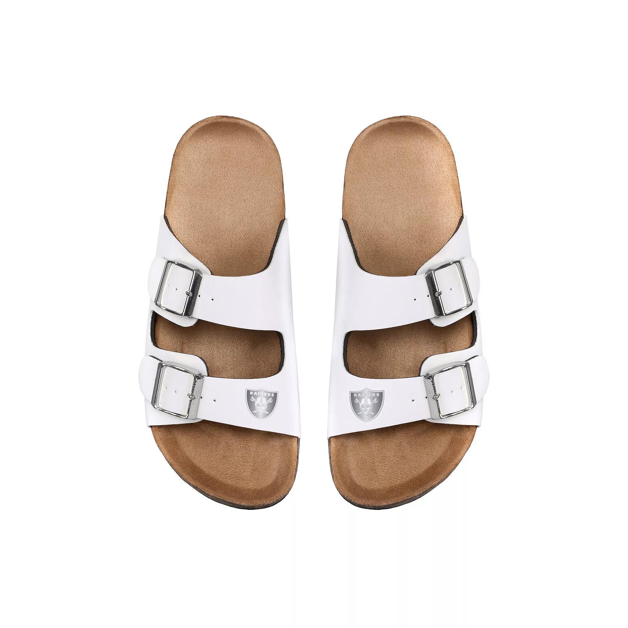 Women's FOCO Los Angeles Lakers Double-Buckle Sandals, Size: 11-12, White Product Image