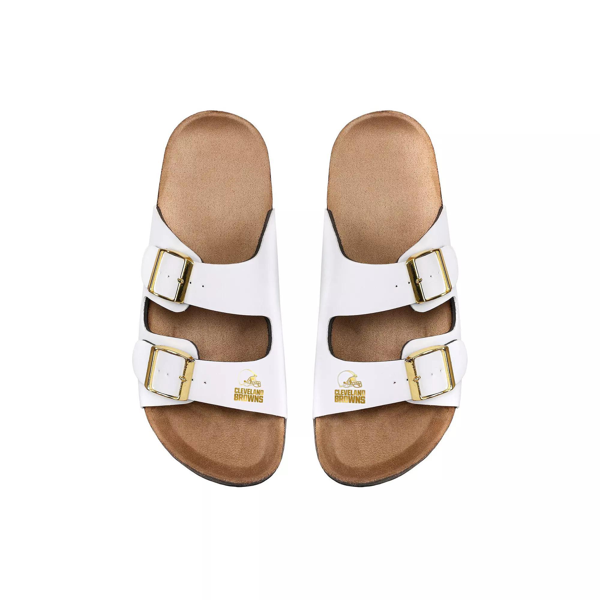 Women's FOCO Cleveland Browns Double-Buckle Sandals, Size: 11-12, White Product Image