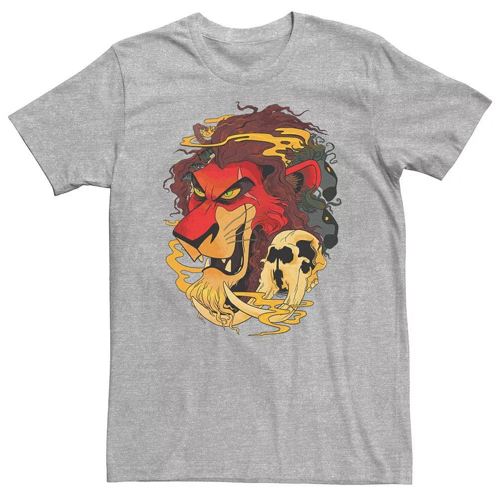 Big & Tall Disney The Lion King Scar Red Hue Head Shot Tee, Men's, Size: 4XL Tall, Athletic Grey Product Image