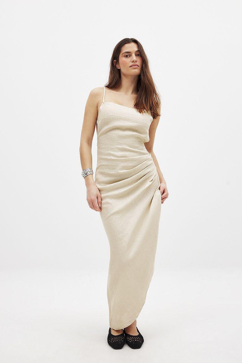 Draped Linen Dress Product Image