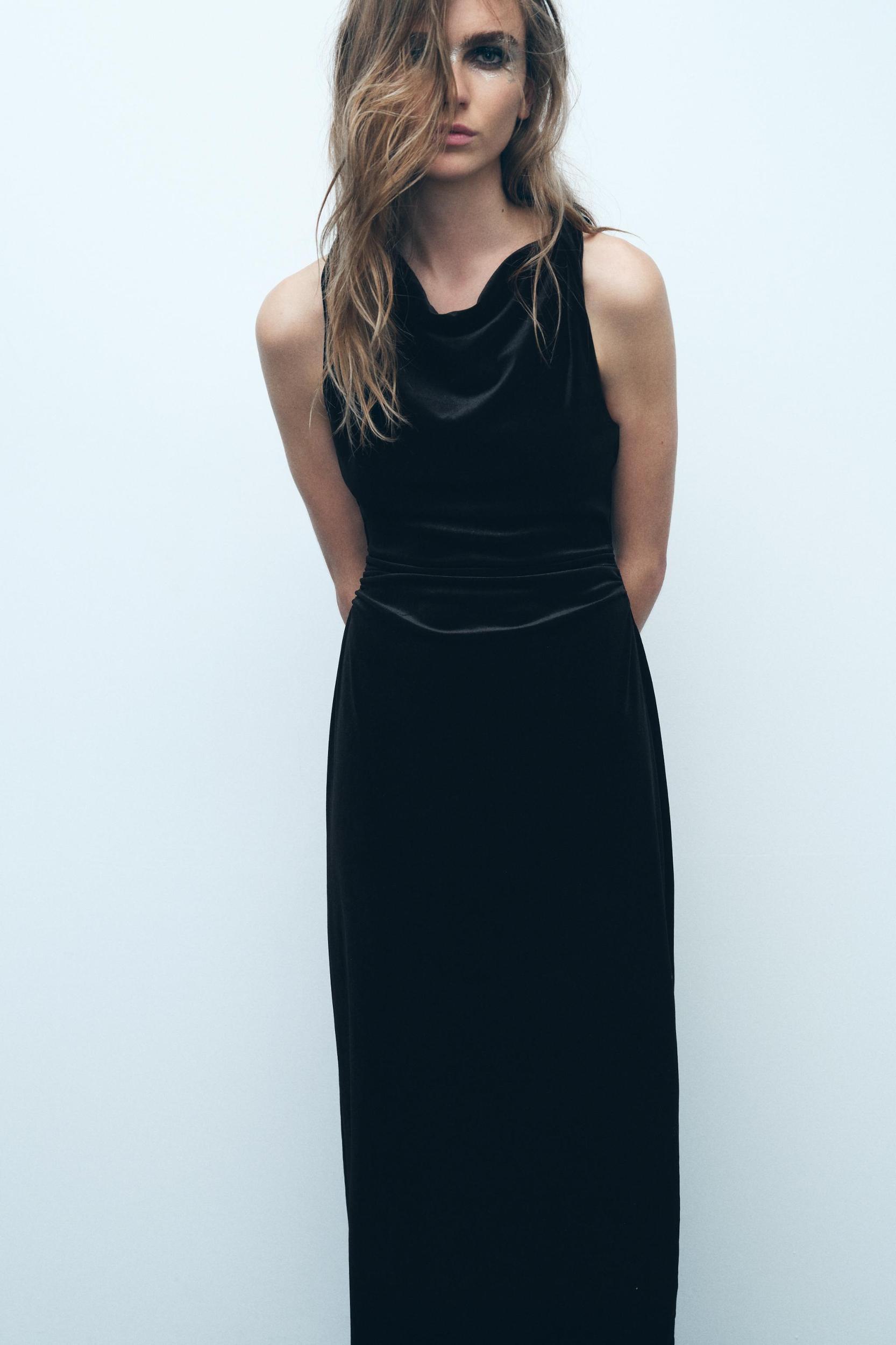 VELVET MIDI DRESS Product Image