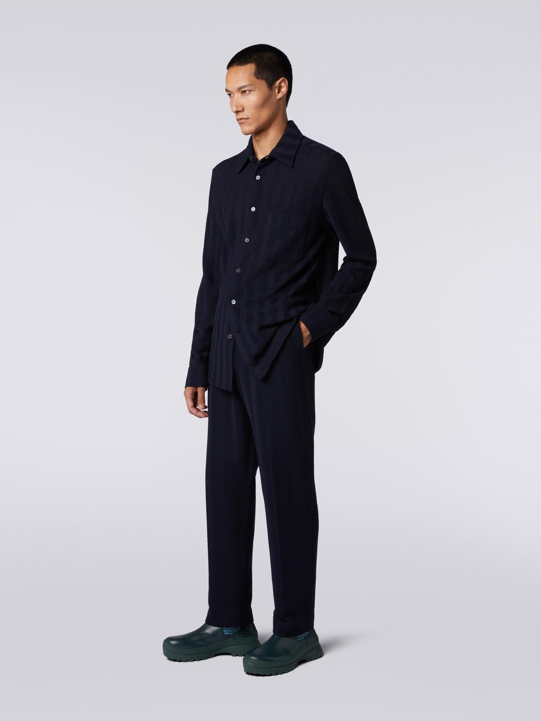 Cotton and viscose chevron shirt Product Image