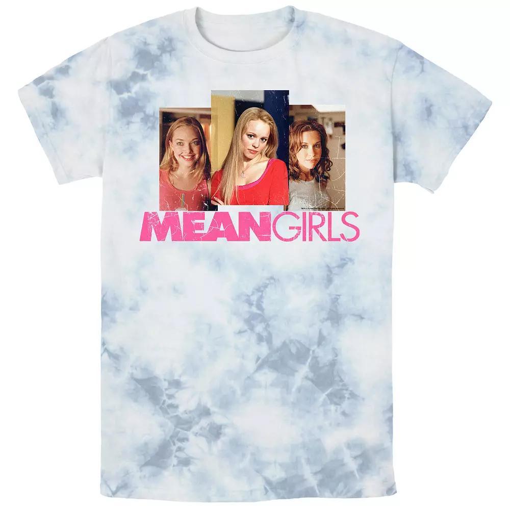Men's Mean Girls The Plastics Portraits Bombard Wash Graphic Tee, Size: XL, White Blue Product Image