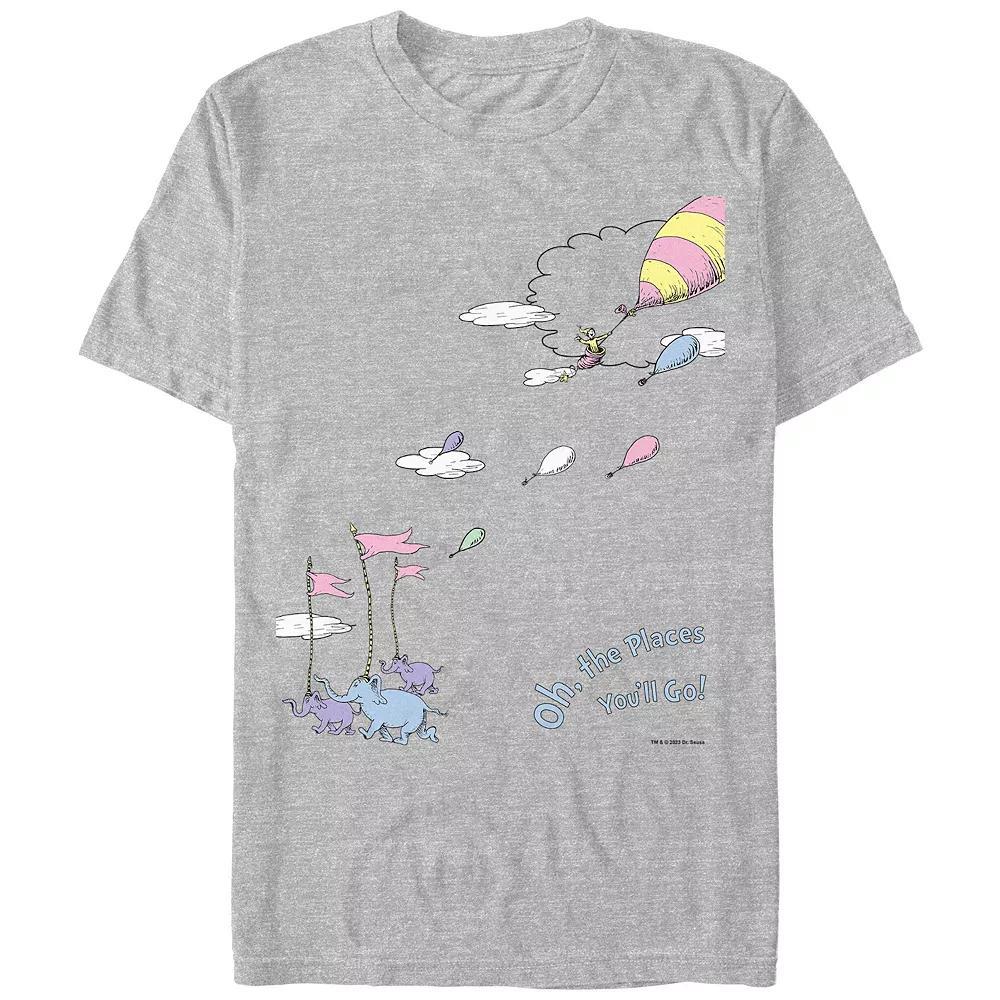 Men's Dr. Seuss Oh The Places You'll Go Graphic Tee, Size: Small, Athletic Grey Product Image