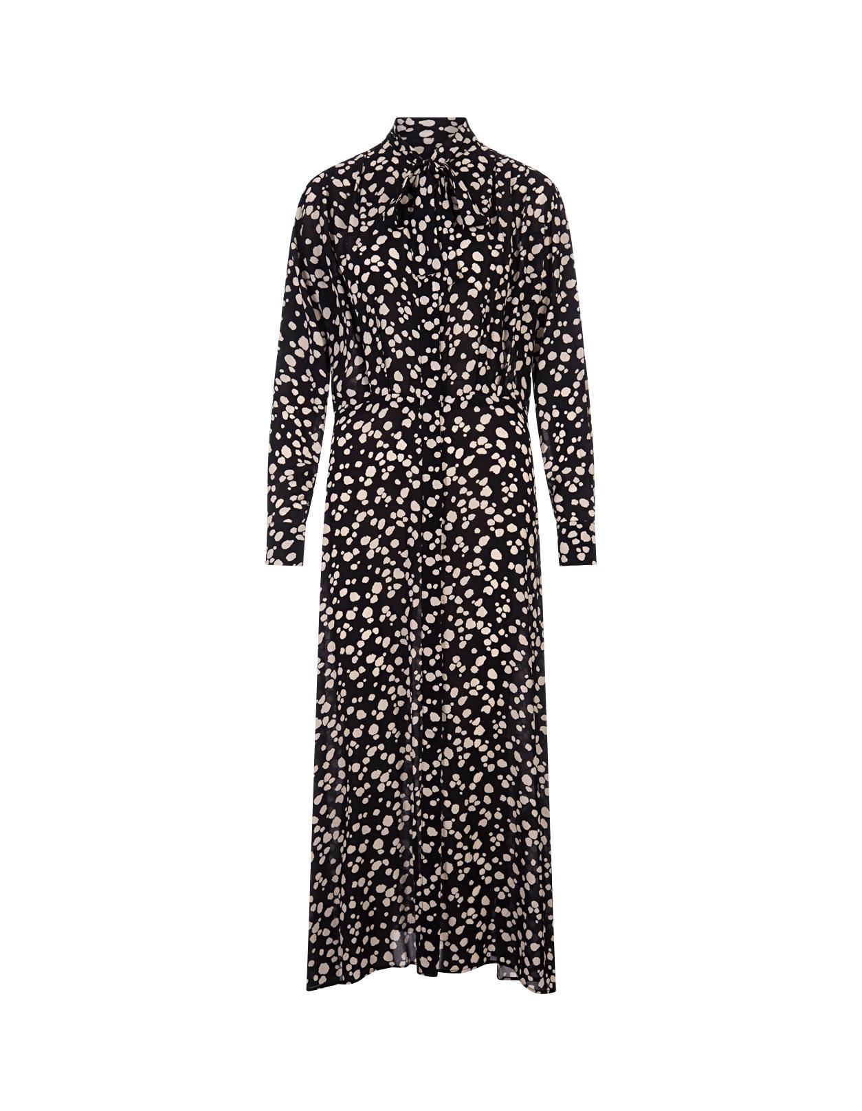 MSGM Spot-print Maxi Dress In Black Product Image