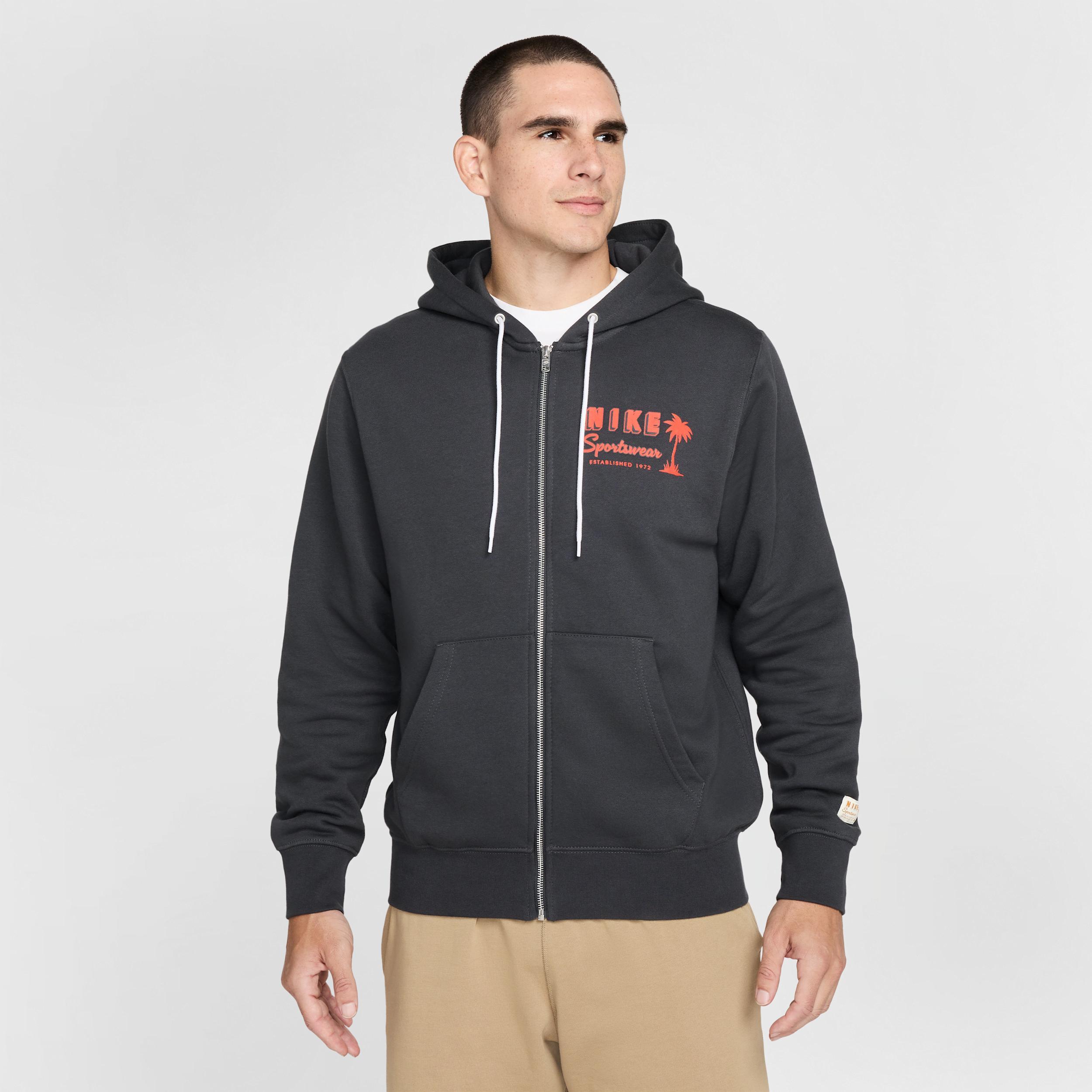 Mens Nike Tropical Graphic Full-Zip Fleece Hoodie Blue Turq Product Image
