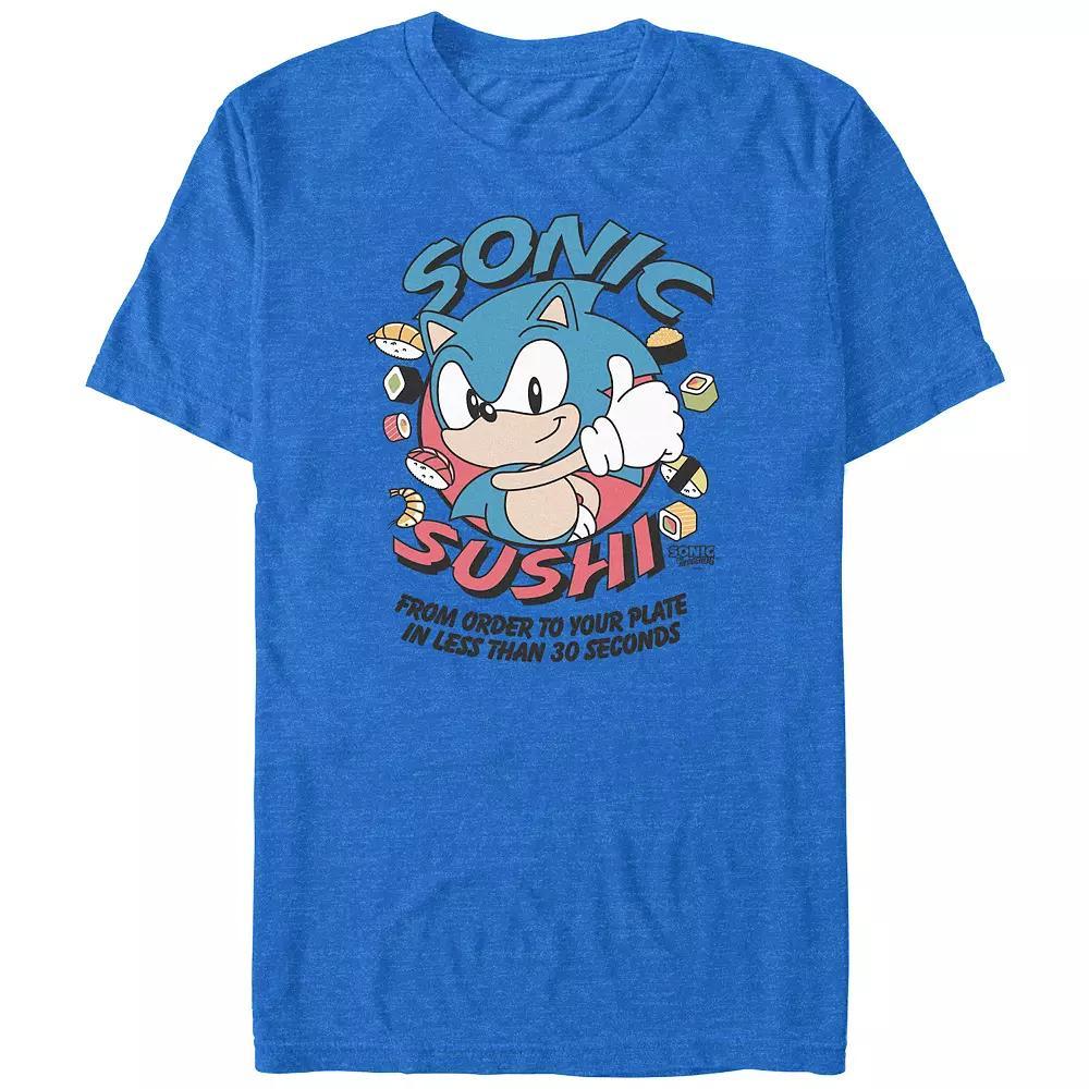 Big & Tall Sonic The Hedgehog Sonic Sushi Graphic Tee, Men's, Size: Large Tall, Royal Grey Product Image