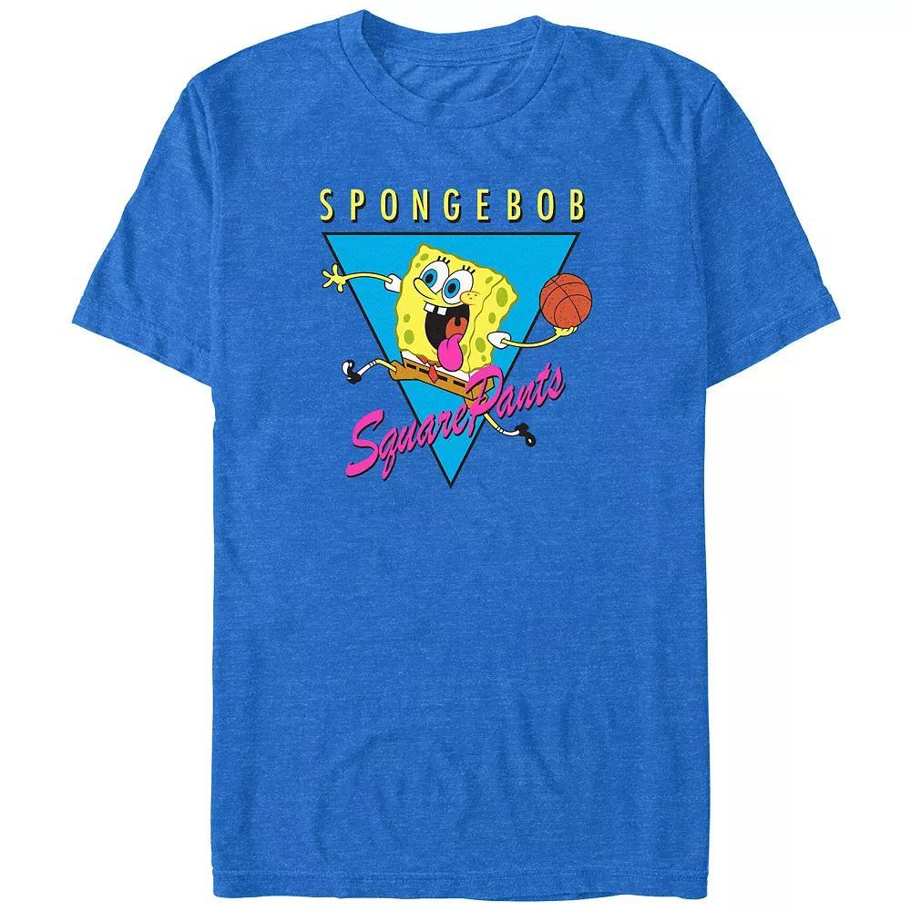 Big & Tall SpongeBob SquarePants Basketball Player Graphic Tee, Men's, Size: 4XL, Royal Grey Product Image