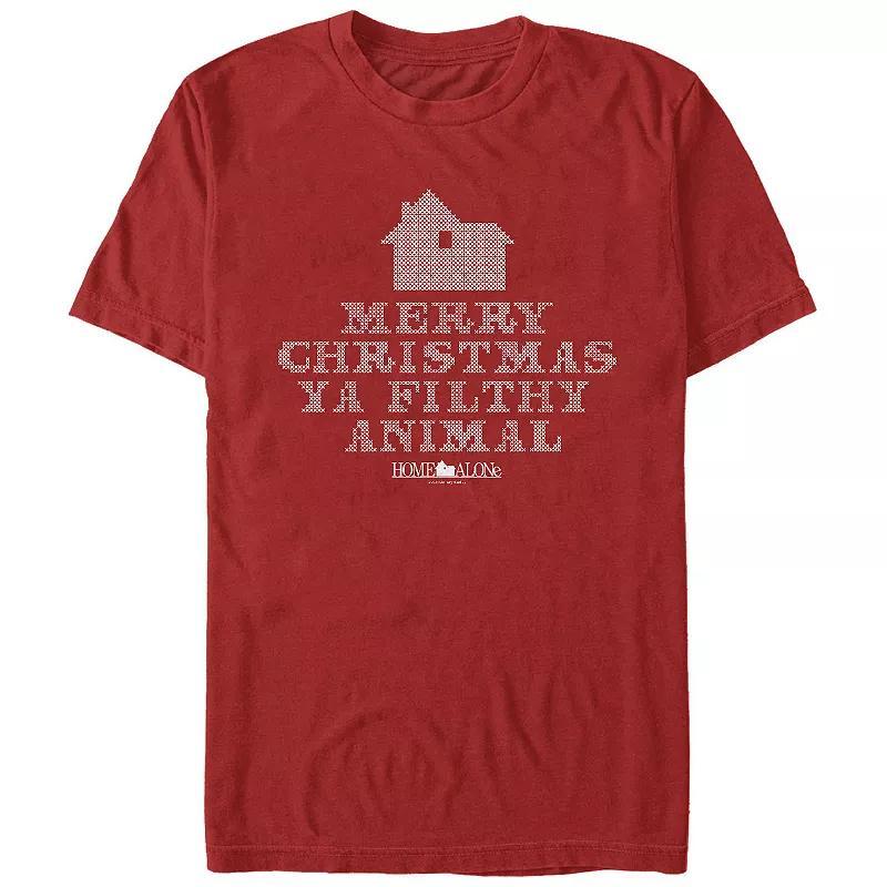 Big & Tall Home Alone Merry Christmas Ya Filthy Animal Cross Stitch Graphic Tee, Men's, Size: Large, Red Product Image