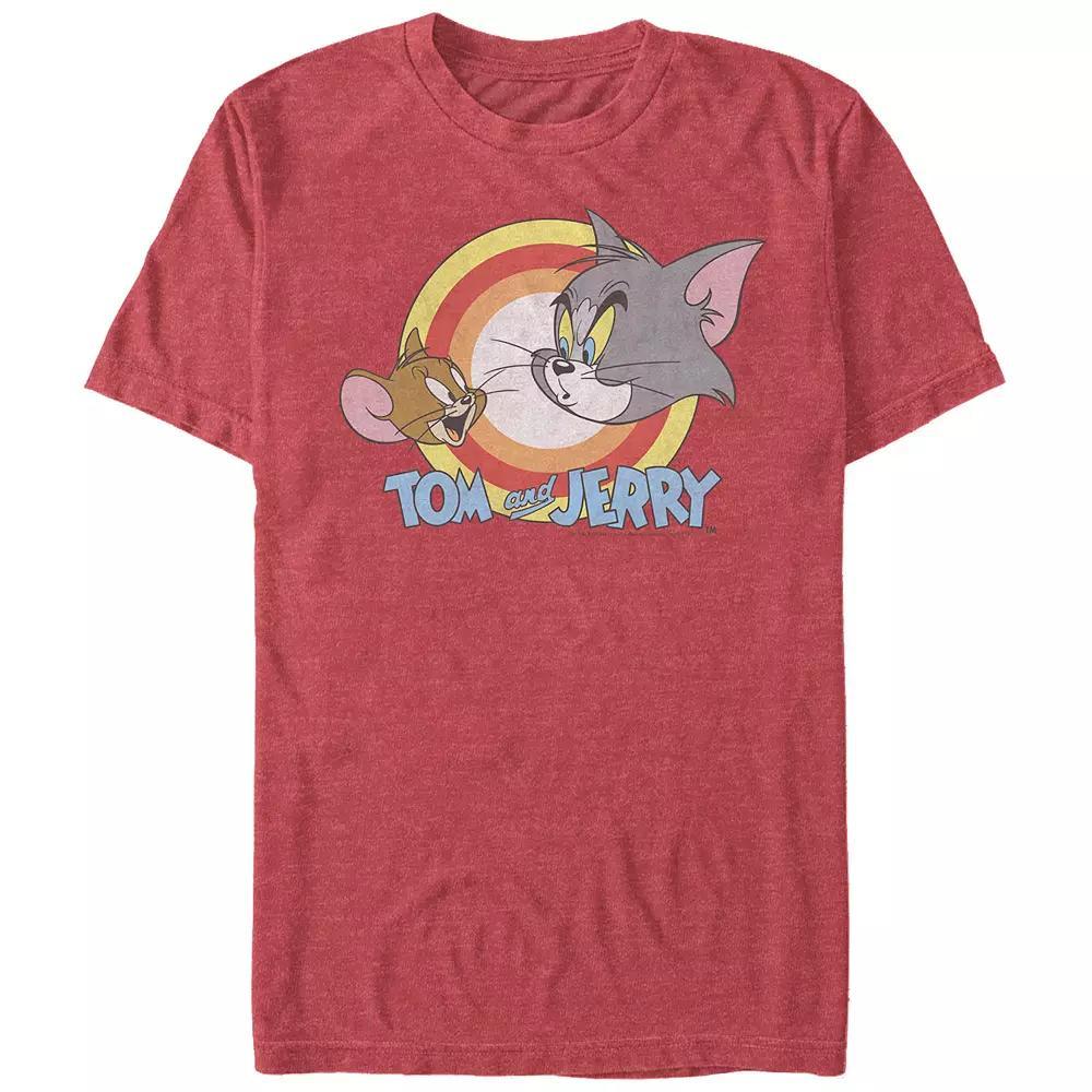 Big & Tall Tom & Jerry Classic Friends Graphic Tee, Men's, Size: 4XL Tall, Red Grey Product Image