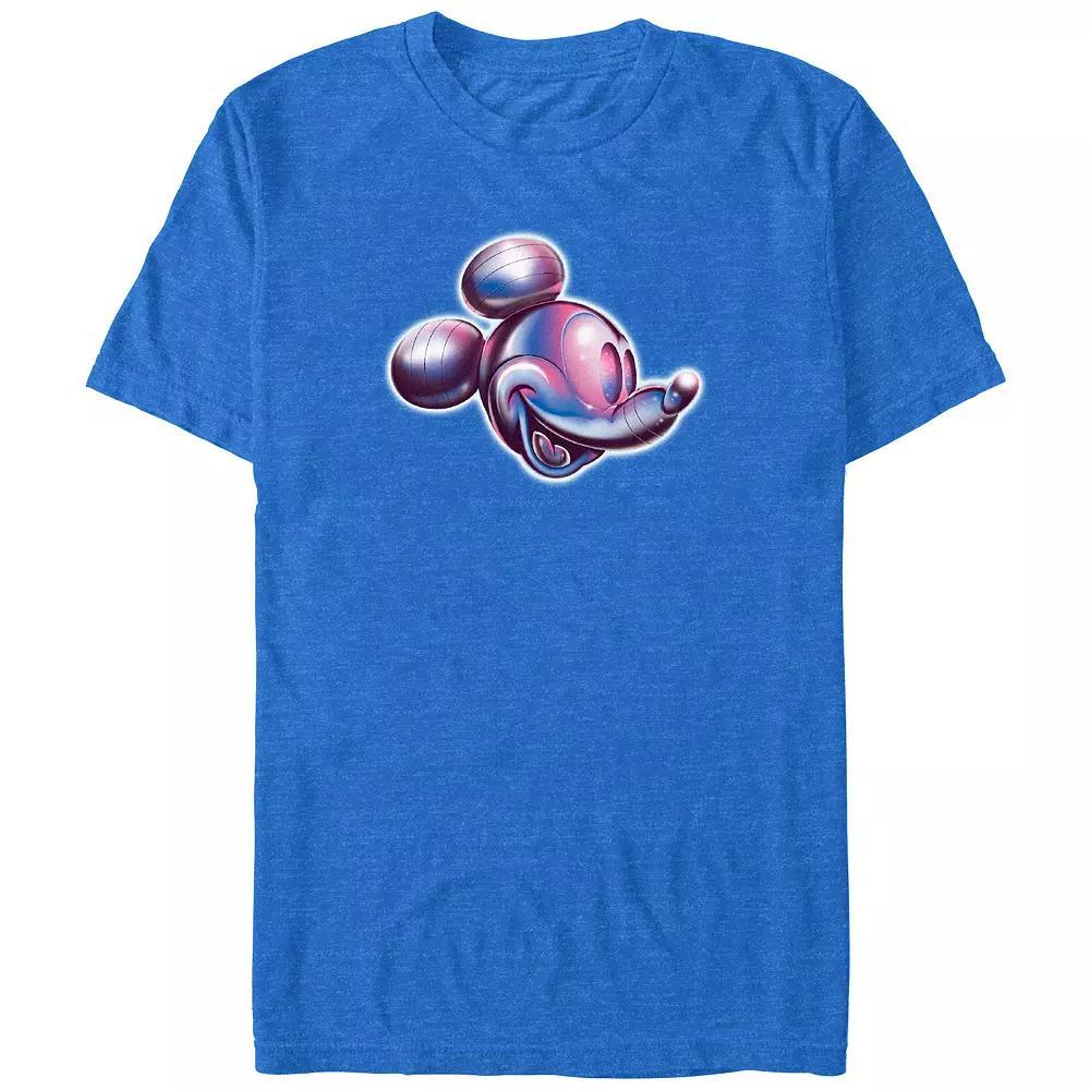 Disney's Mickey Mouse Chrome Icon Big & Tall Graphic Tee, Men's, Size: 4XL Tall, Royal Grey Product Image