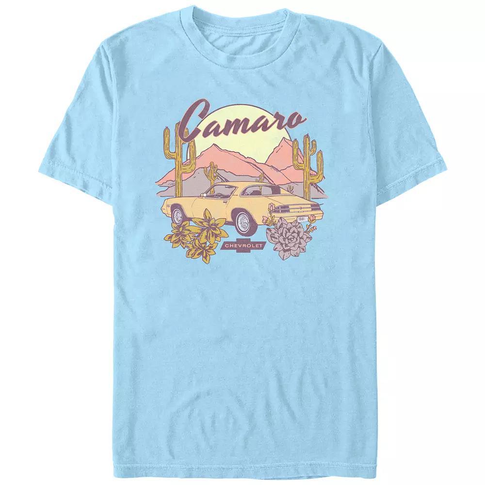 Men's Chevrolet Desert Camaro Graphic Tee, Size: Large, Light Blue Product Image