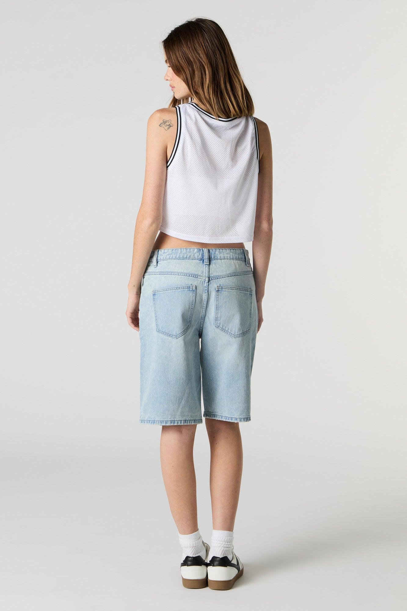 Light Wash Distressed Jort Female Product Image