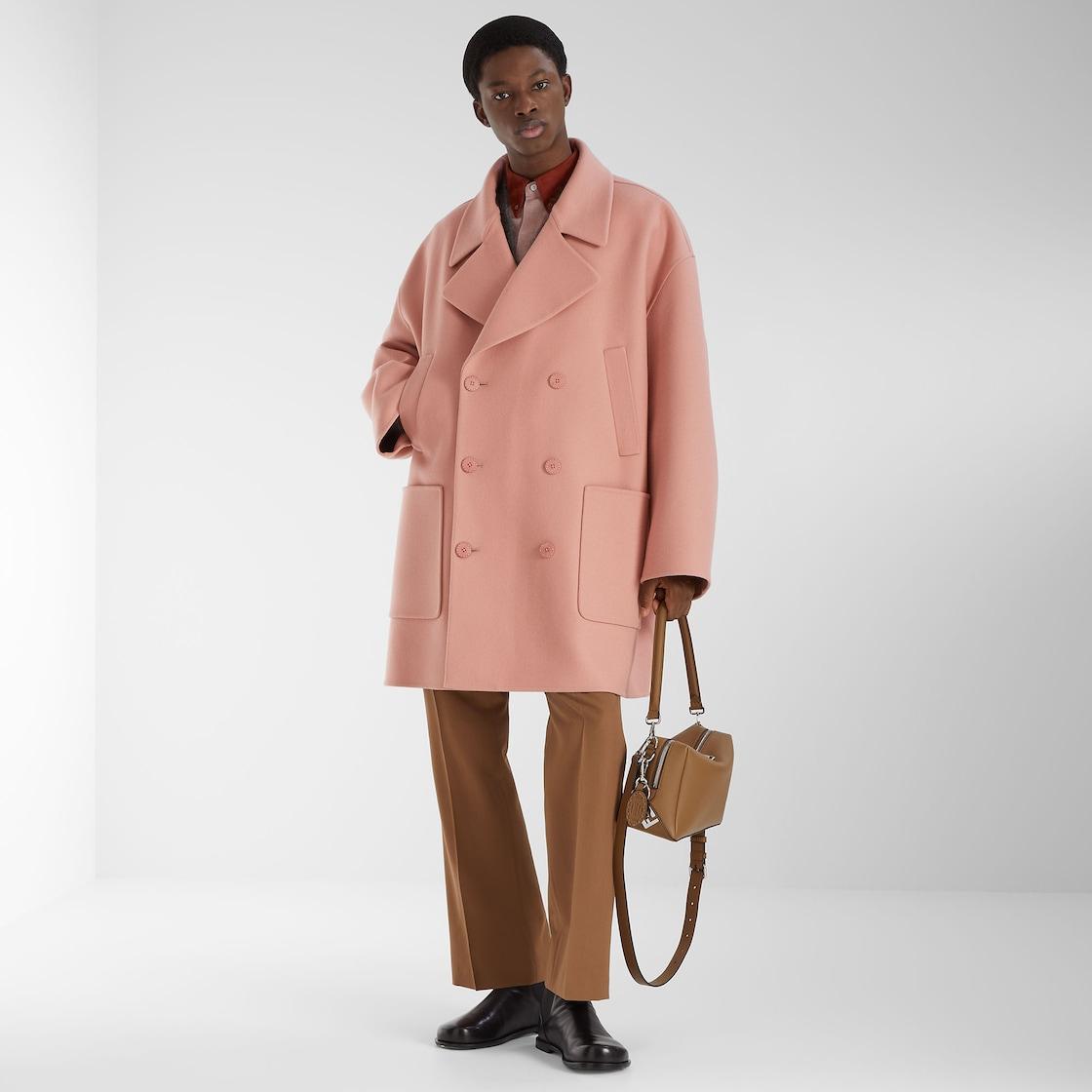 CoatPale pink wool pea coat Product Image