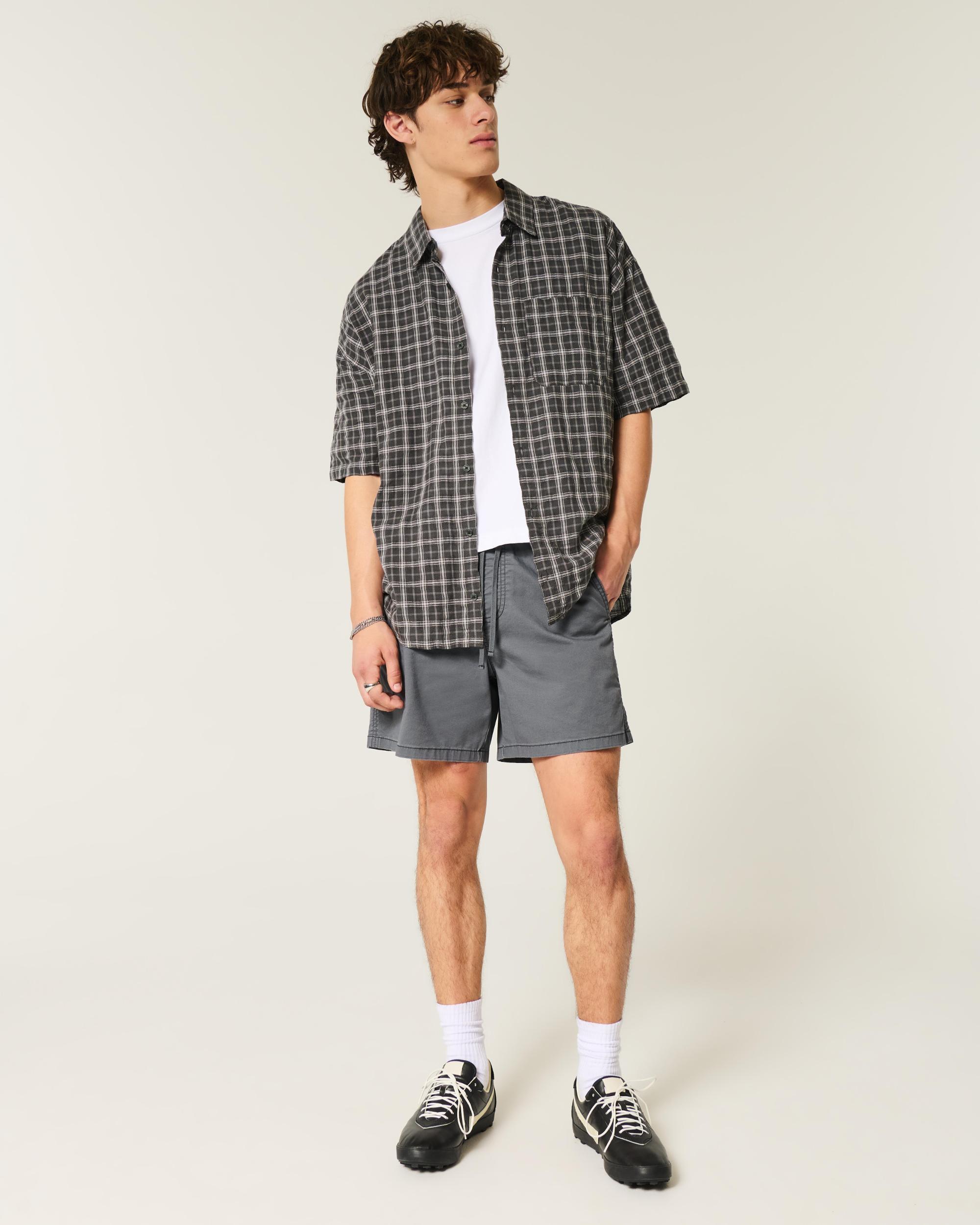 Mid-Thigh Twill Pull-On Shorts Product Image