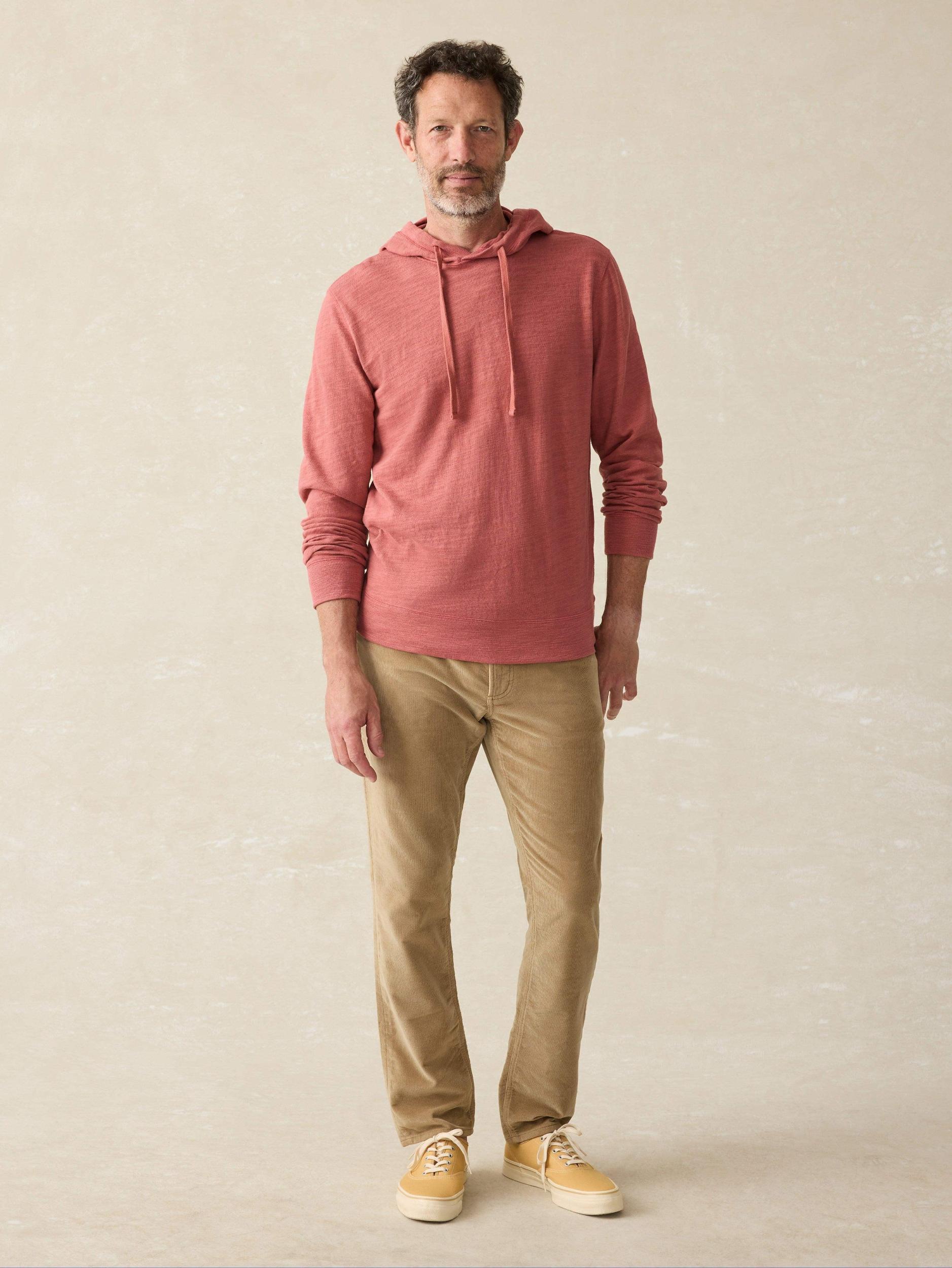 Sunwashed Slub Hoodie - Fall Red Male Product Image