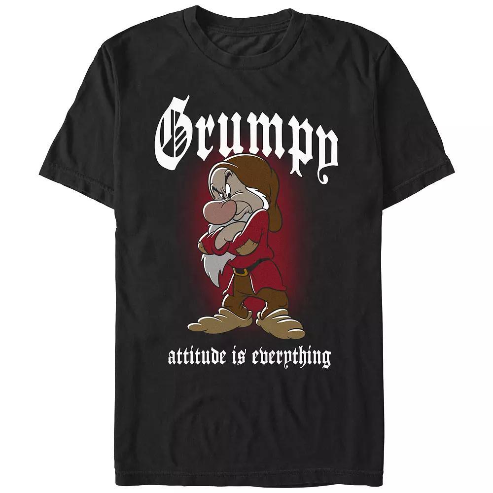 Men's Comfort Colors® Disney's Snow White And The Seven Dwarfs Grumpy Attitude Is Everything Graphic Tee, Size: Large, Black Product Image
