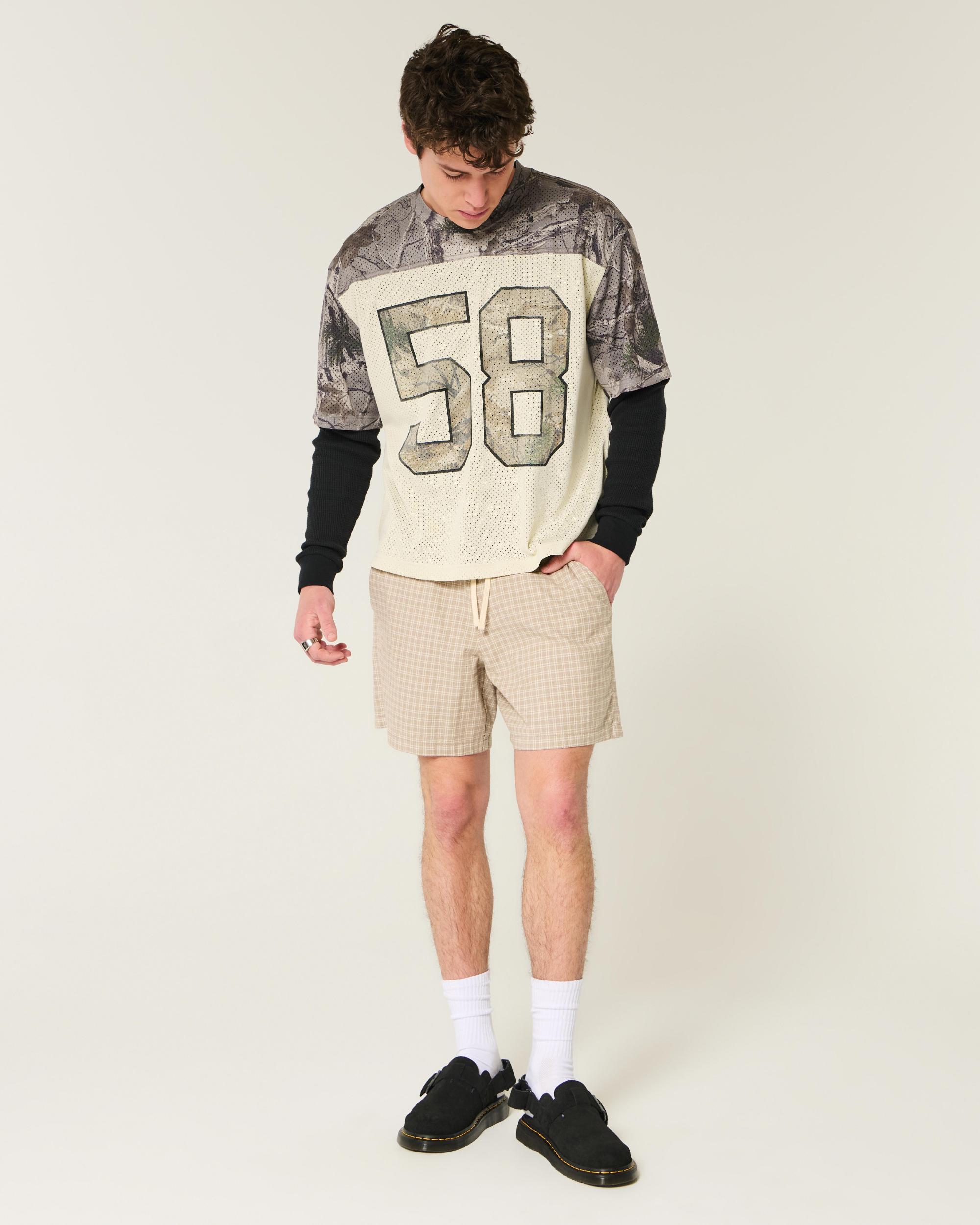 Boxy Crop Mesh Graphic Football Jersey Product Image